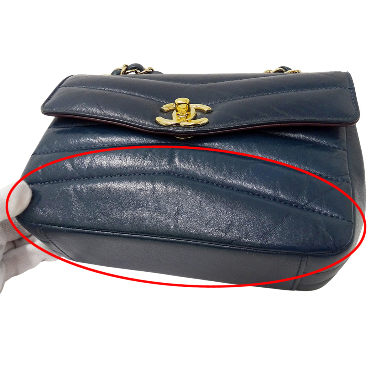 Chanel Blue Green Leather Handbag Shoulder Bag (Pre-Owned)