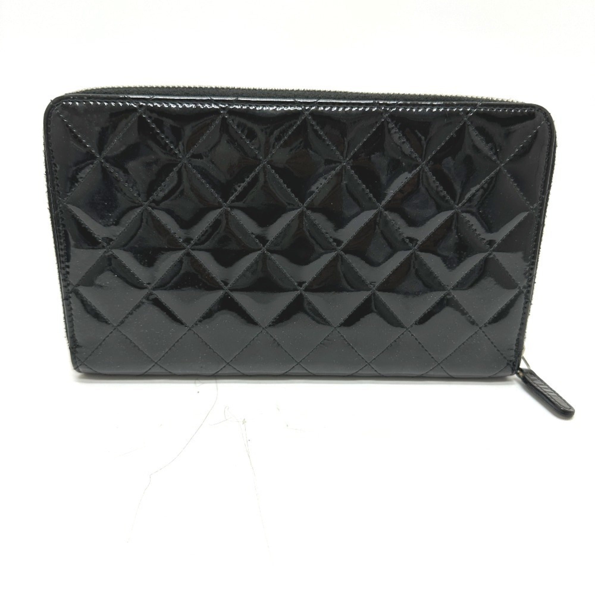 Chanel Black Leather Long Wallet (Bi-Fold) (Pre-Owned)