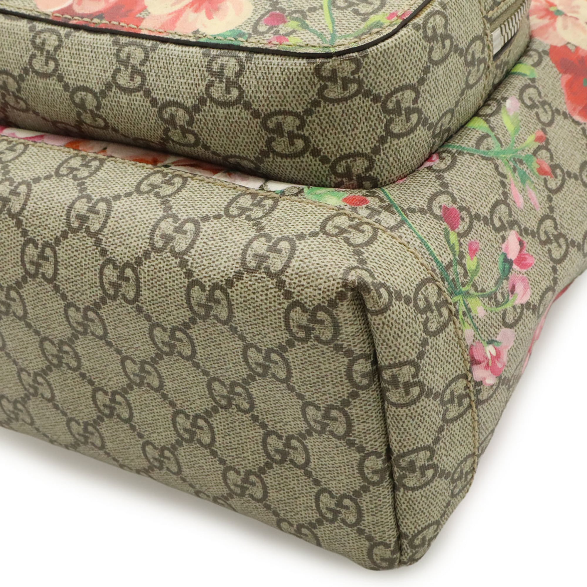 Gucci Gg Blooms Beige Pink Multi-Color Gg Supreme Suede Backpack (Pre-Owned)