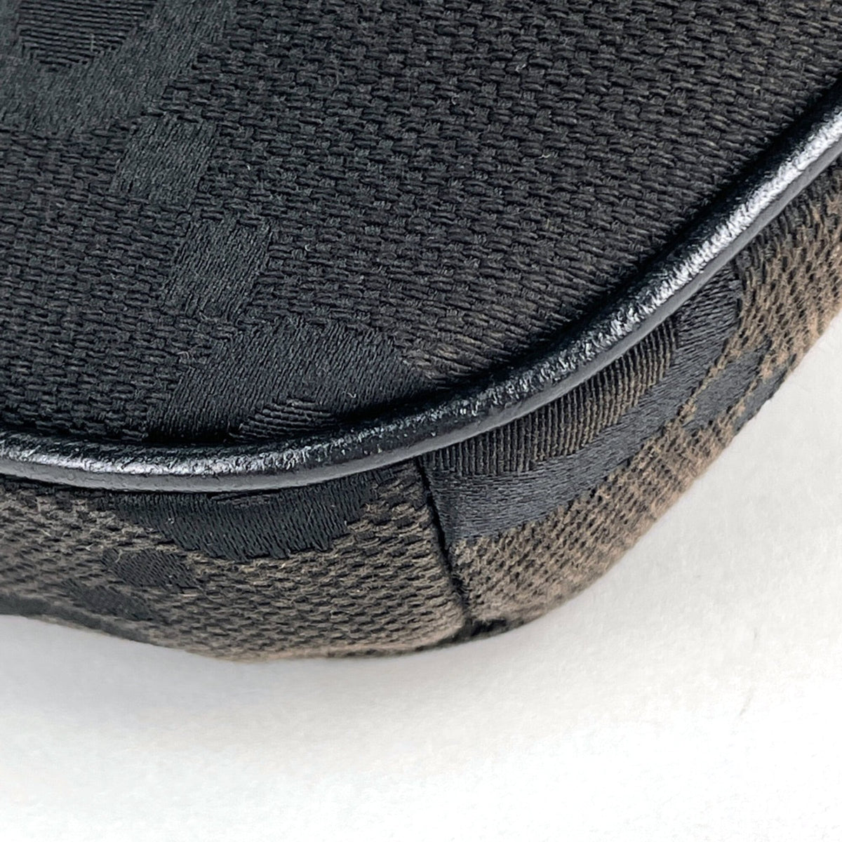 Gucci Black Gg Canvas Leather Fanny Pack (Pre-Owned)