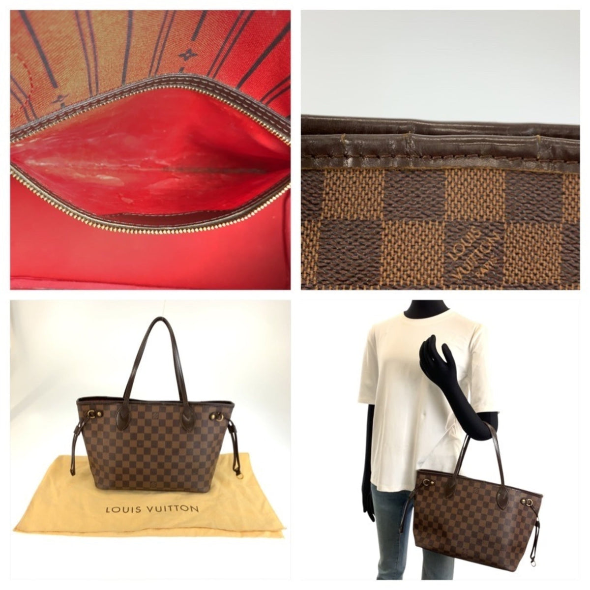 Louis Vuitton Brown Damier Canvas Pvc Leather Handbag Tote Bag (Pre-Owned)