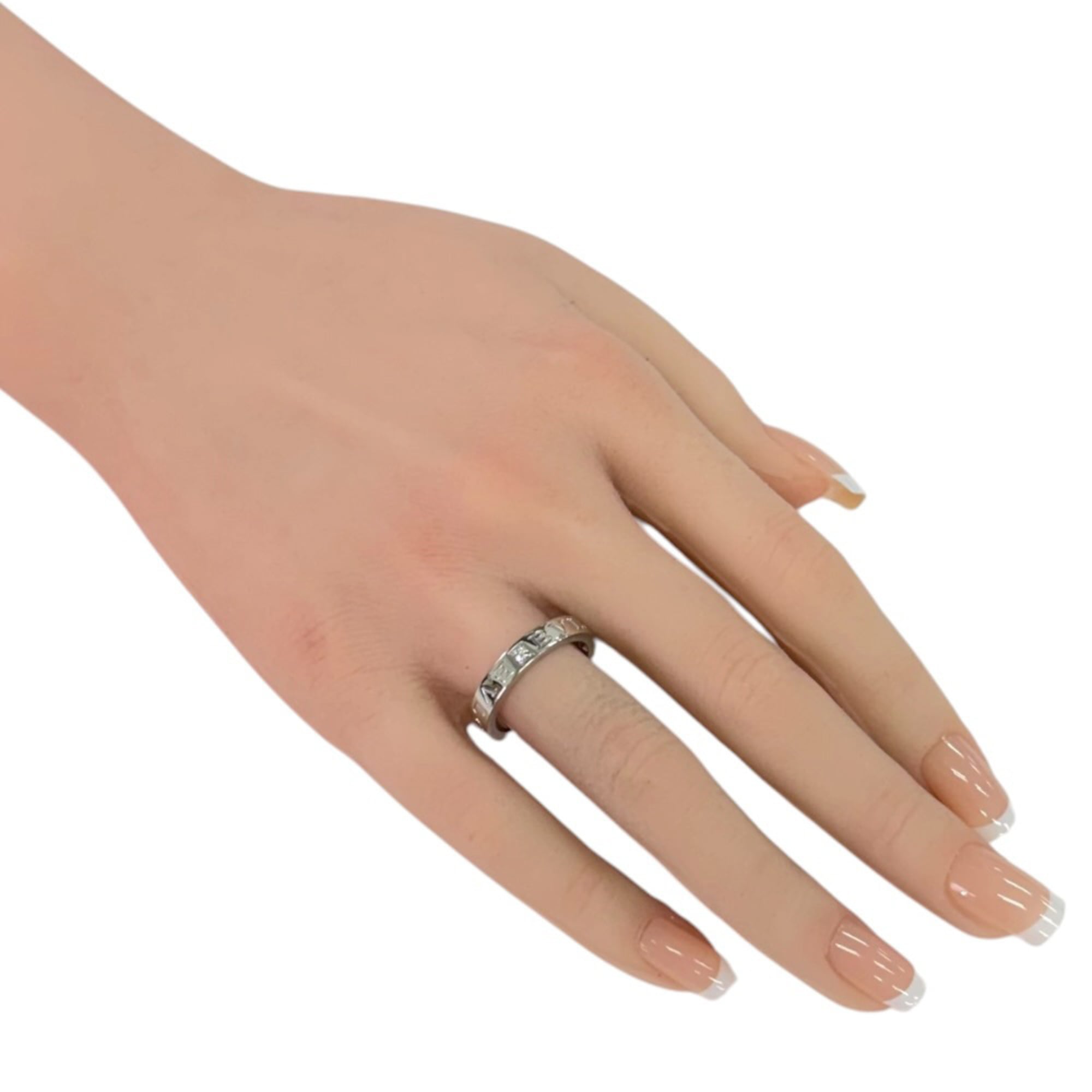 Bvlgari Bvlgari Bvlgari Silver White Gold (18K) Band Ring (Pre-Owned)