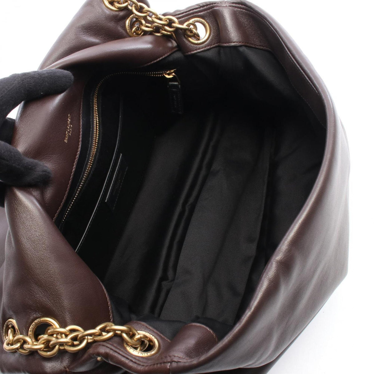 Yves Saint Laurent Brown Leather Handbag Shoulder Bag (Pre-Owned)