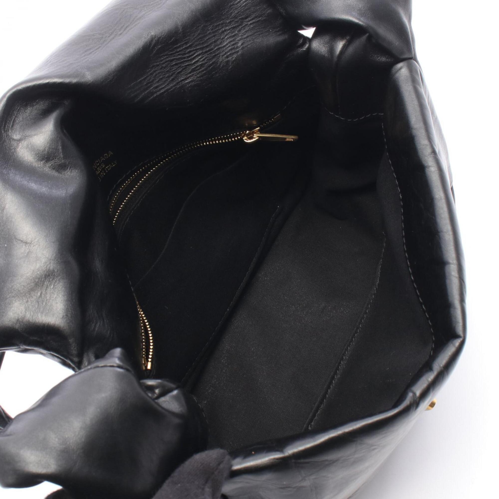Balenciaga Black Leather Handbag Shoulder Bag (Pre-Owned)