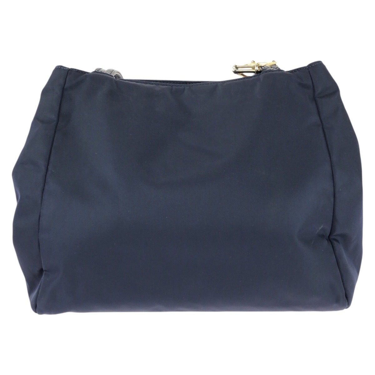 Versace Navy Nylon Patent Leather Shoulder Bag (Pre-Owned)