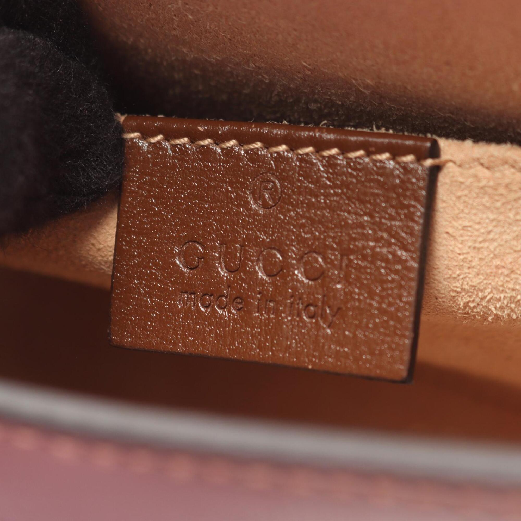 Gucci Beige Brown Red Color Gg Supreme Shoulder Bag (Pre-Owned)