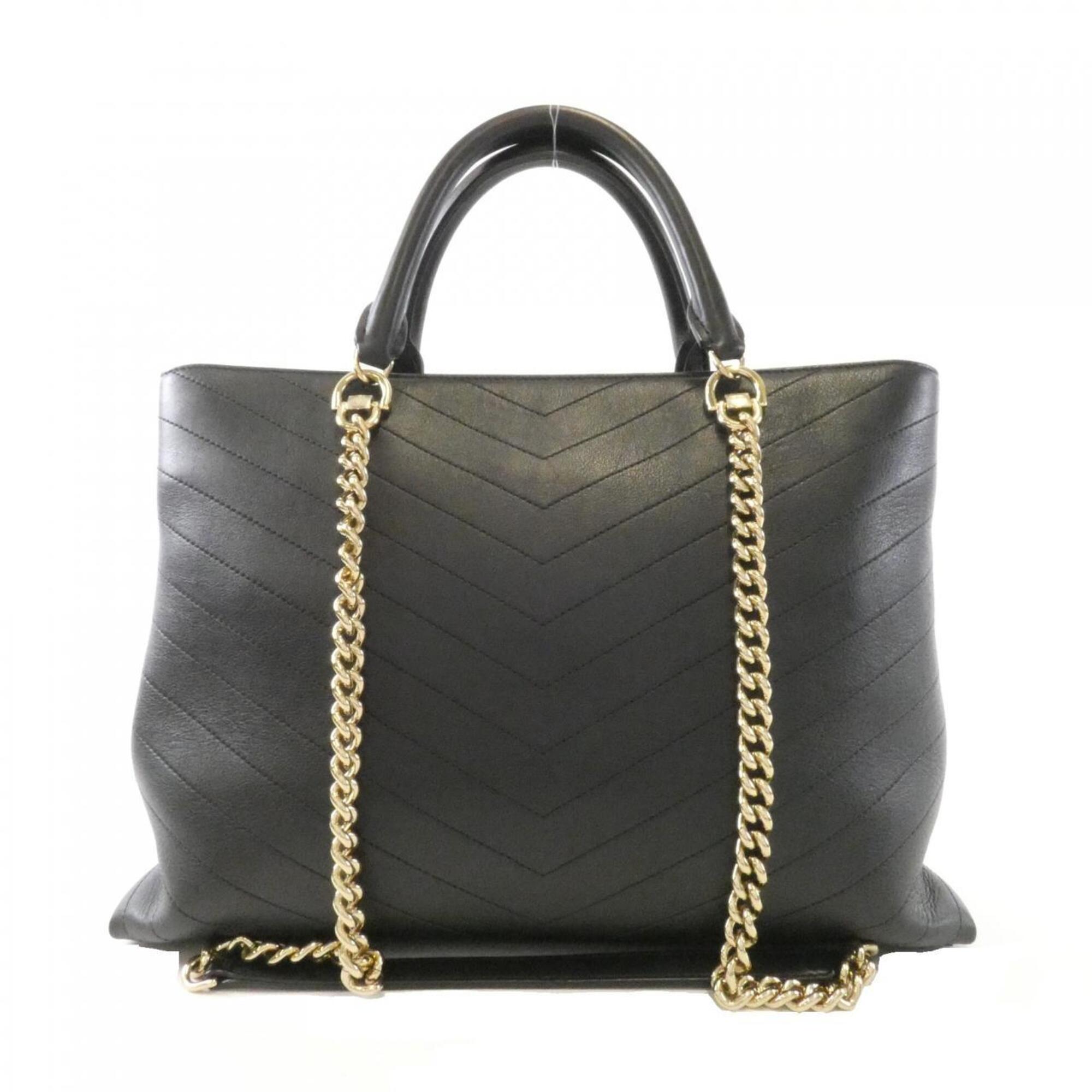 Chanel Black Leather Handbag (Pre-Owned)
