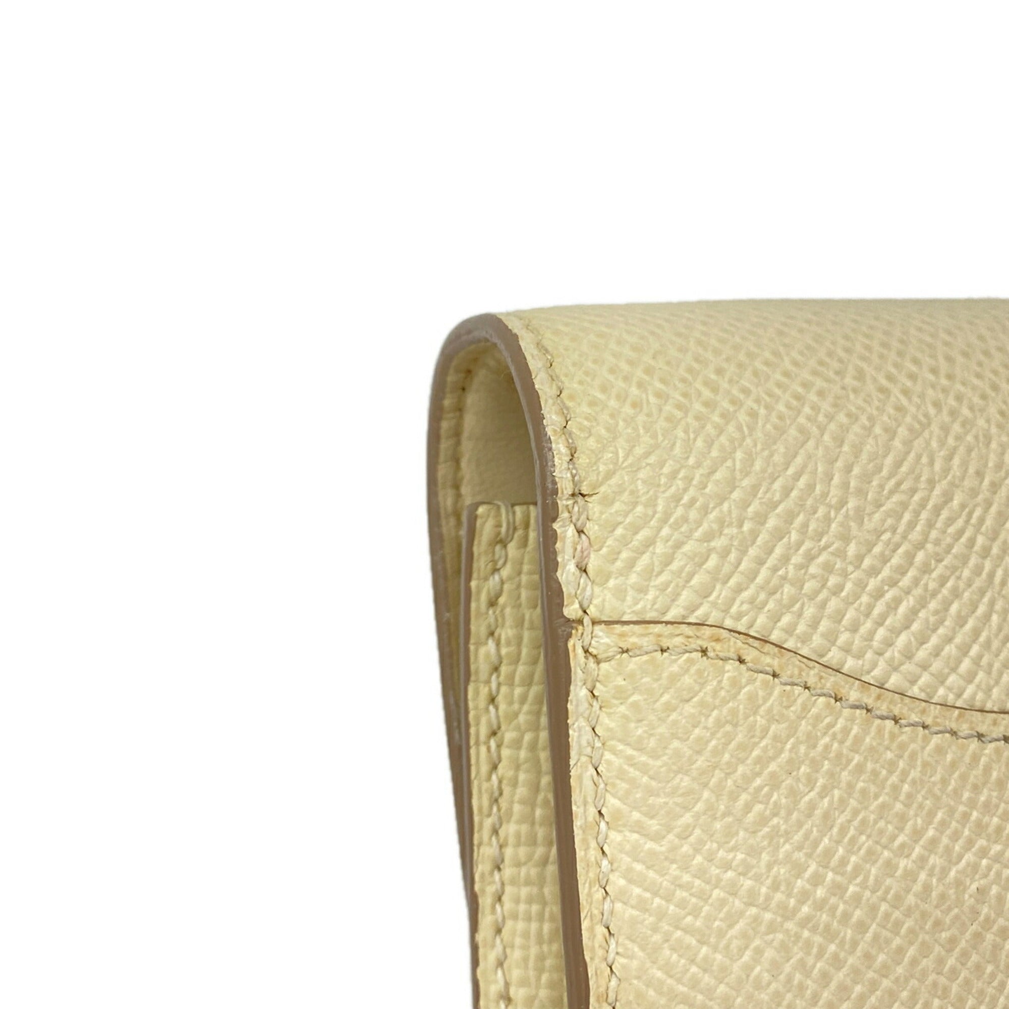 Hermes White Leather Chain/Shoulder Wallet (Pre-Owned)