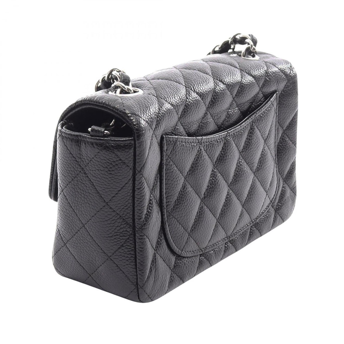 Chanel Black Grained Calfskin Handbag Shoulder Bag (Pre-Owned)