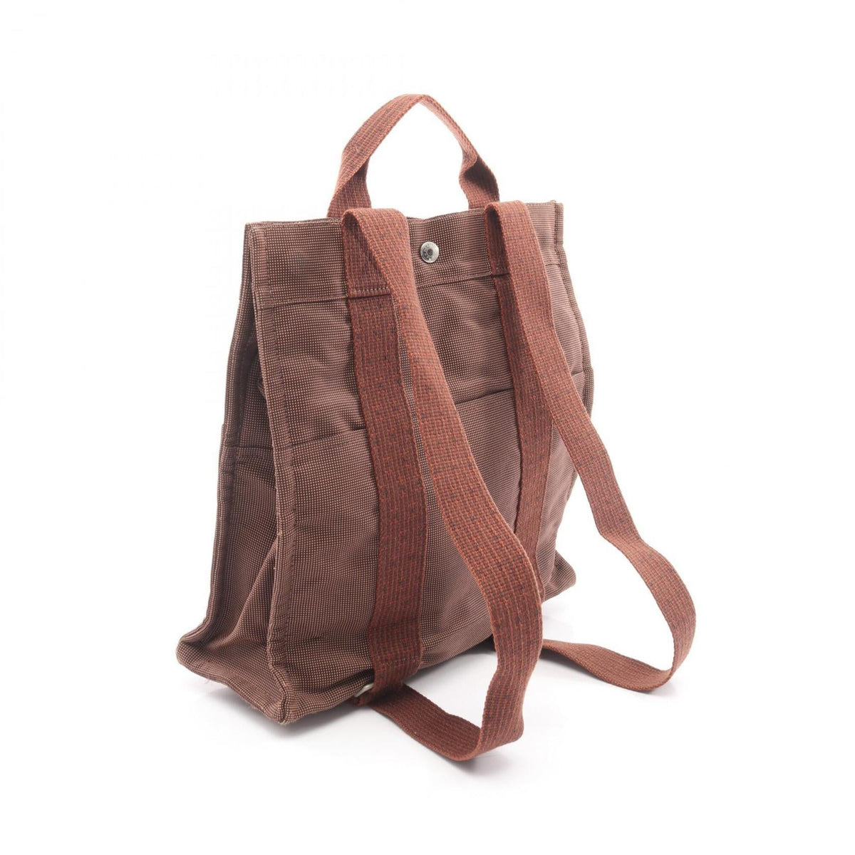 Hermes Brown Nylon Canvas Backpack (Pre-Owned)