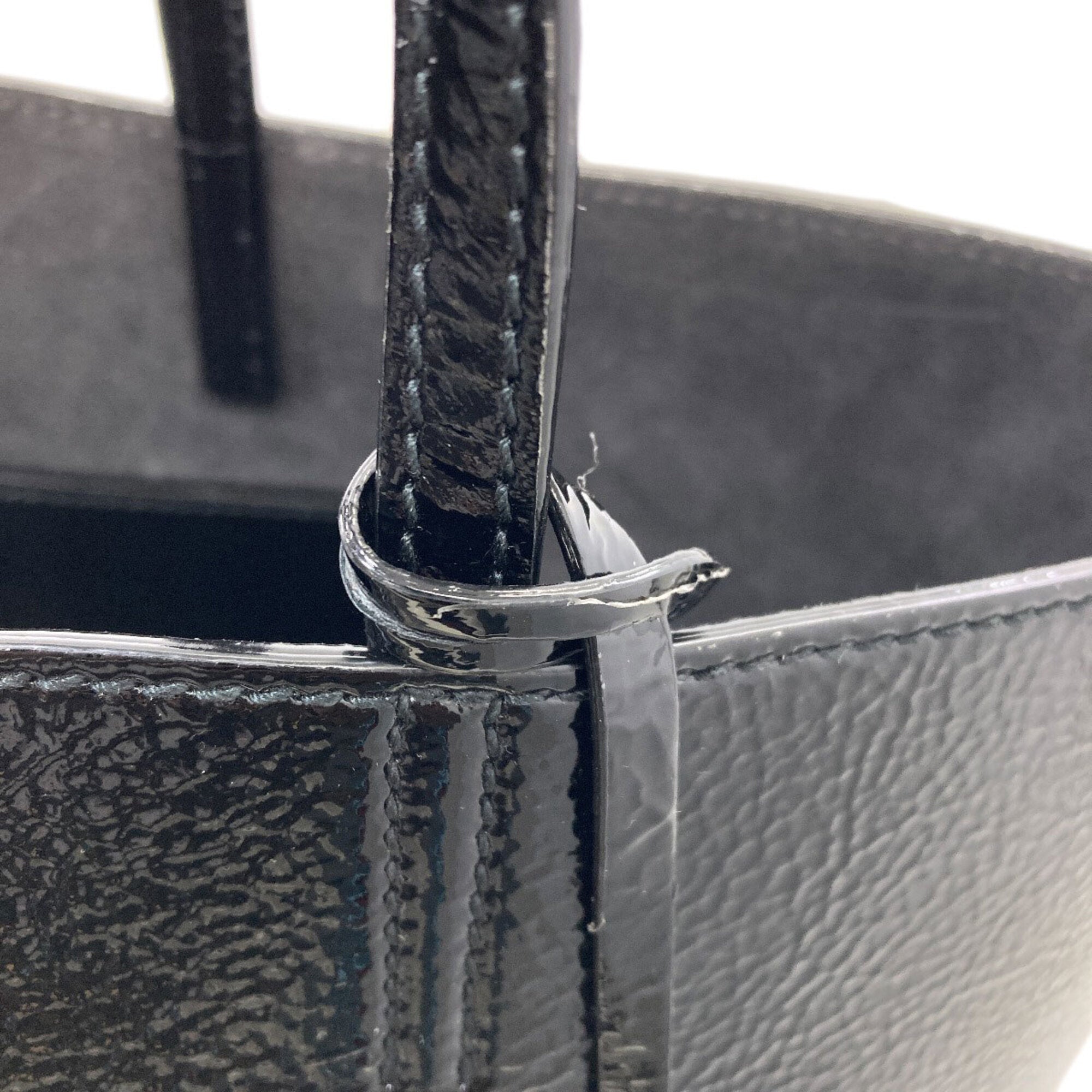 Jimmy Choo Black Patent Leather Pouch Tote Bag (Pre-Owned)