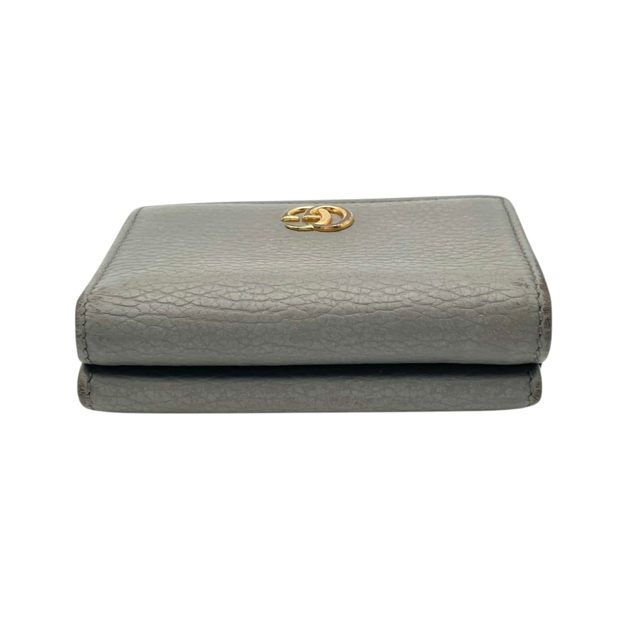 Gucci Gray Leather Wallet (Tri-Fold) (Pre-Owned)