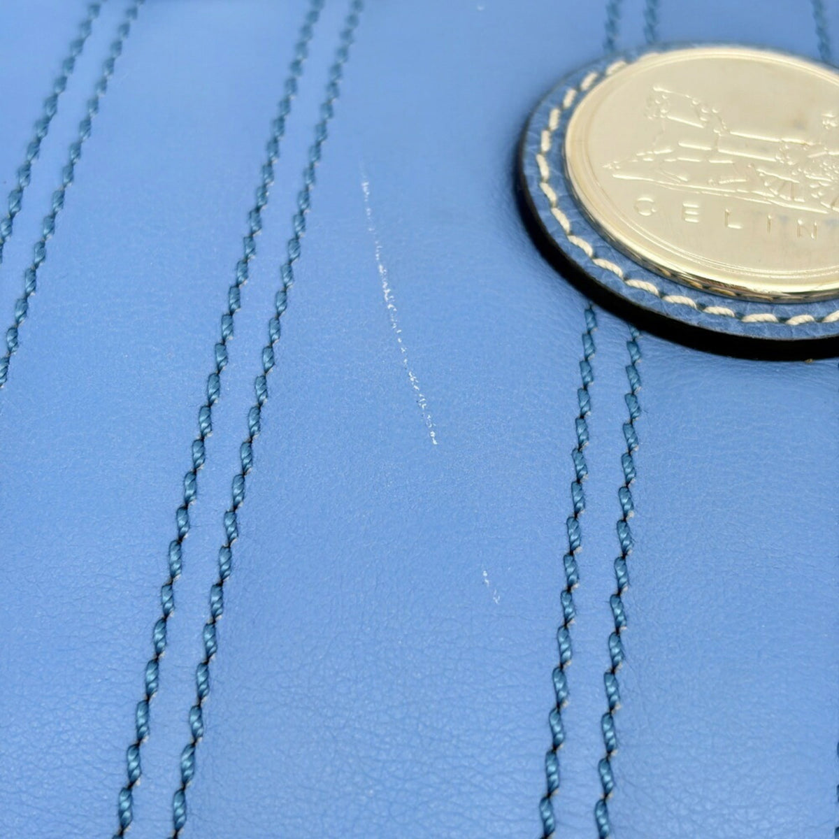 Celine Blue Leather Tote Bag (Pre-Owned)