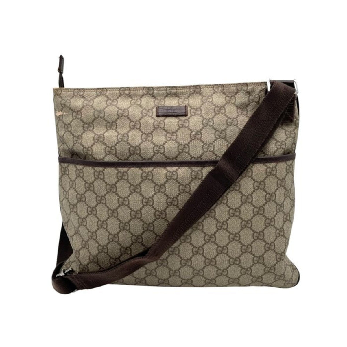 Gucci Beige Brown Gg Supreme Messenger Bag Shoulder Bag (Pre-Owned)