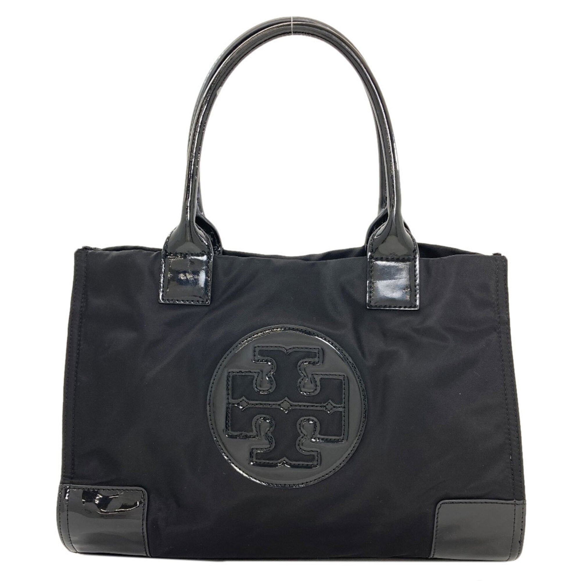 Tory Burch Black Nylon Patent Leather Tote Bag (Pre-Owned)