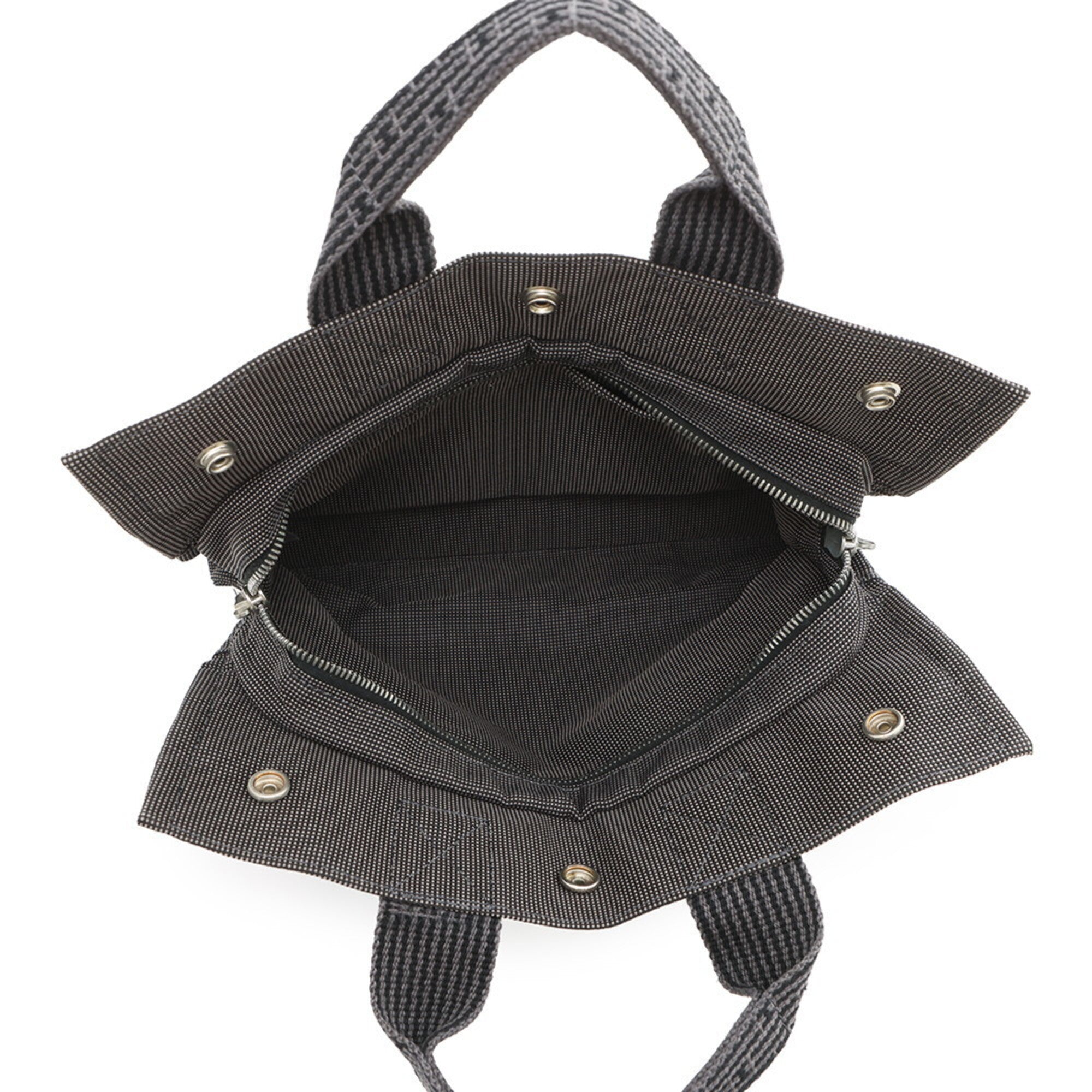 Hermes Gray Canvas Handbag Tote Bag (Pre-Owned)