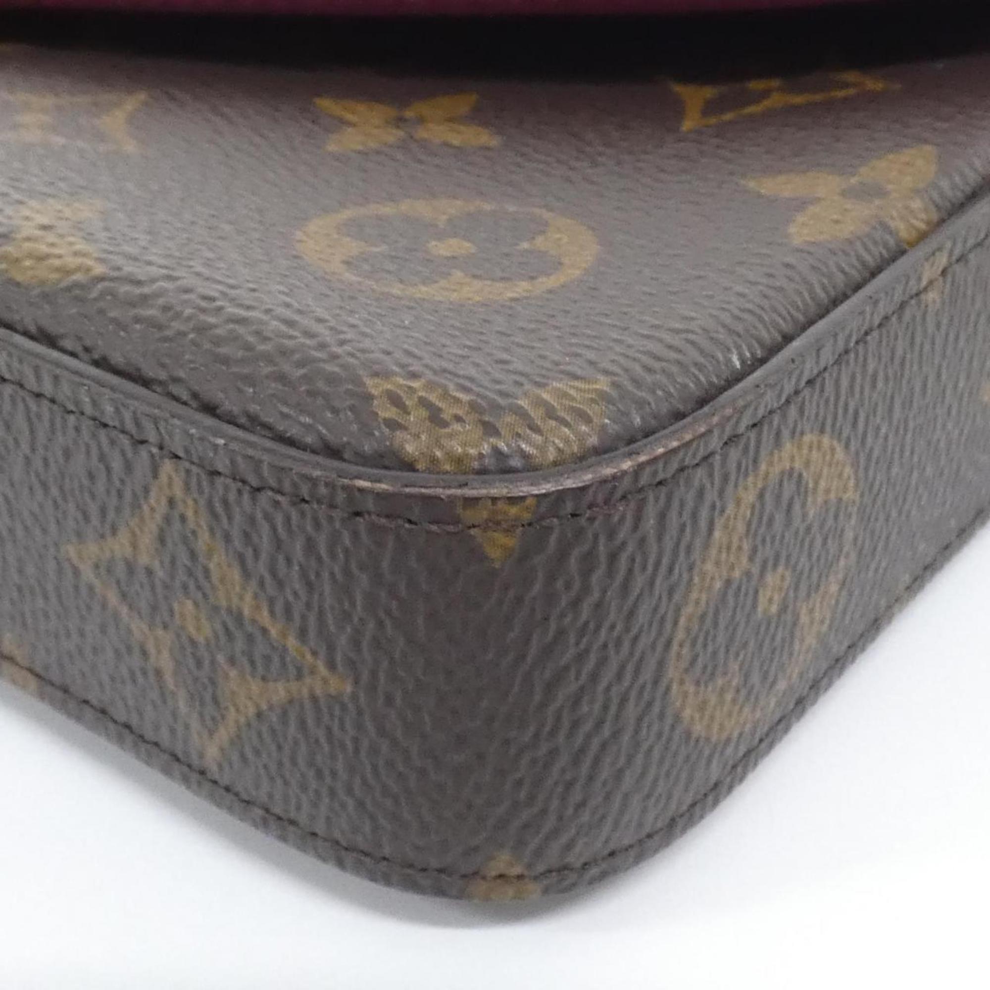 Louis Vuitton Monogram Marron Coated Canvas Pochette Shoulder Bag (Pre-Owned)