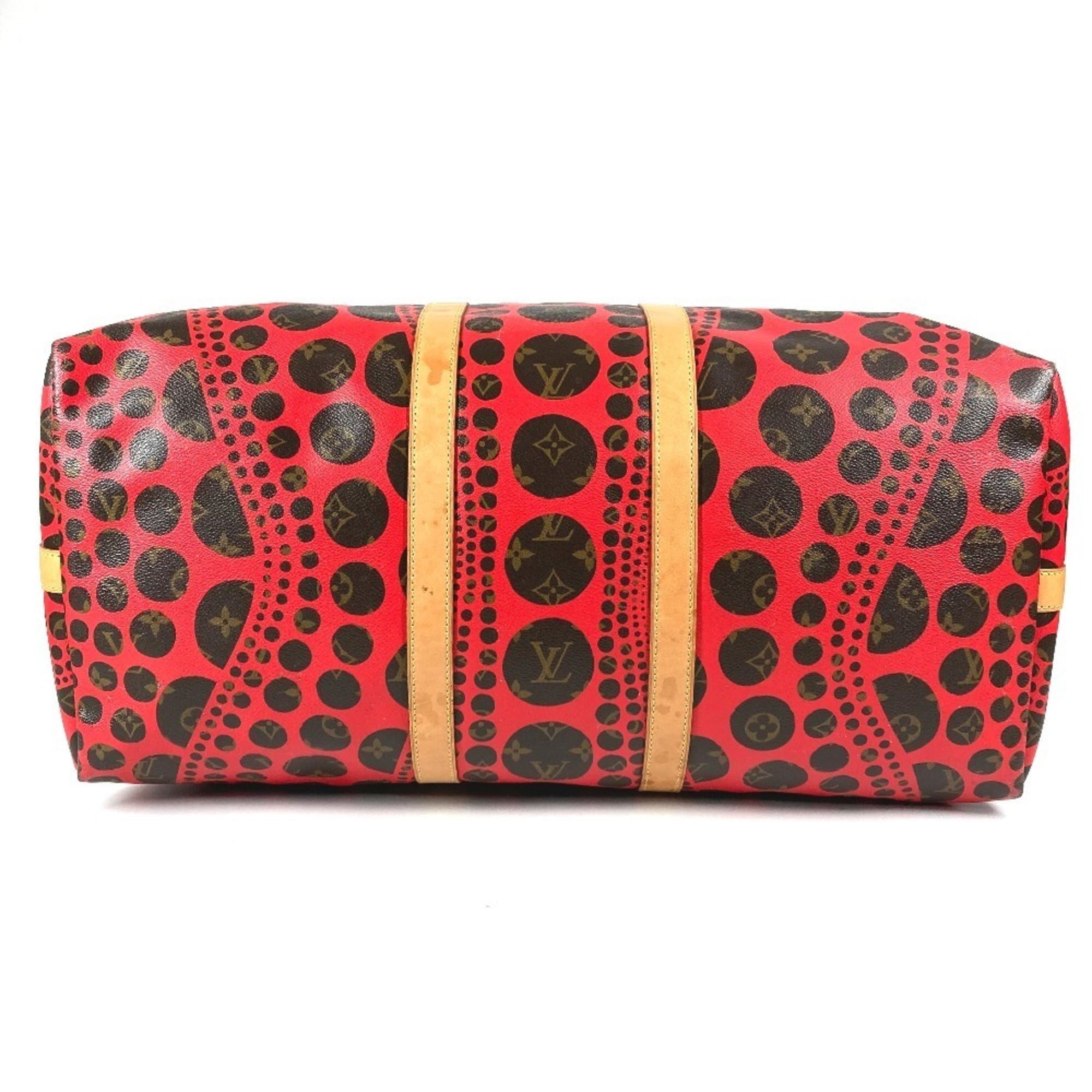 Louis Vuitton Red Color Monogram Canvas Boston Bag Shoulder Bag (Pre-Owned)