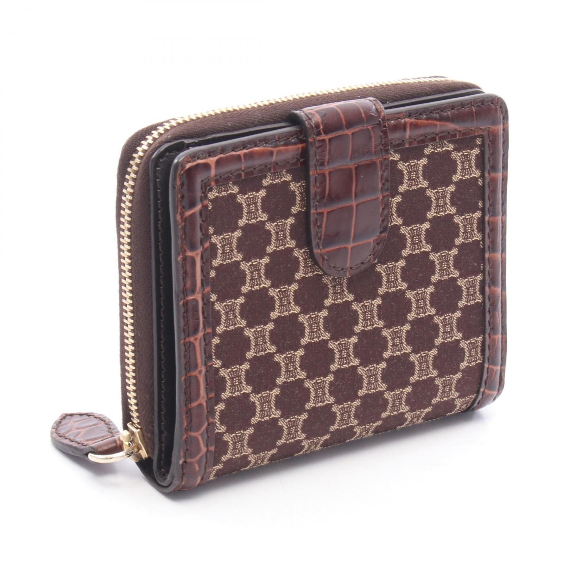 Celine Brown Canvas Leather Wallet (Bi-Fold) (Pre-Owned)