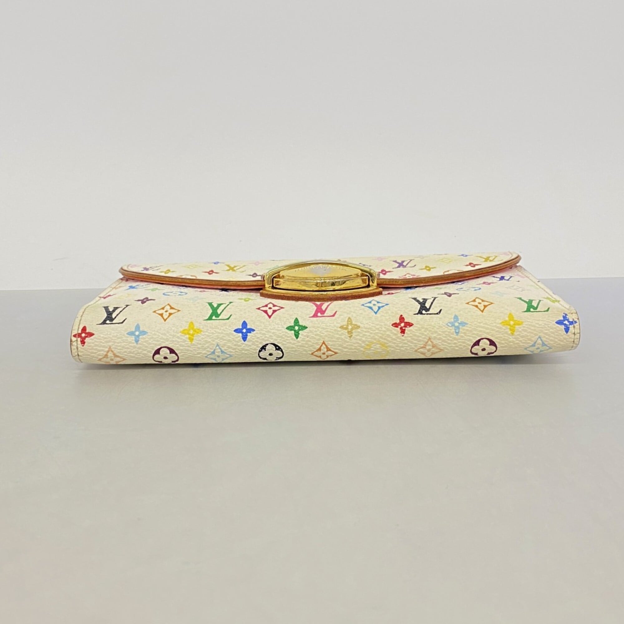 Louis Vuitton Blanc Litchi Long Wallet (Tri-Fold) (Pre-Owned)