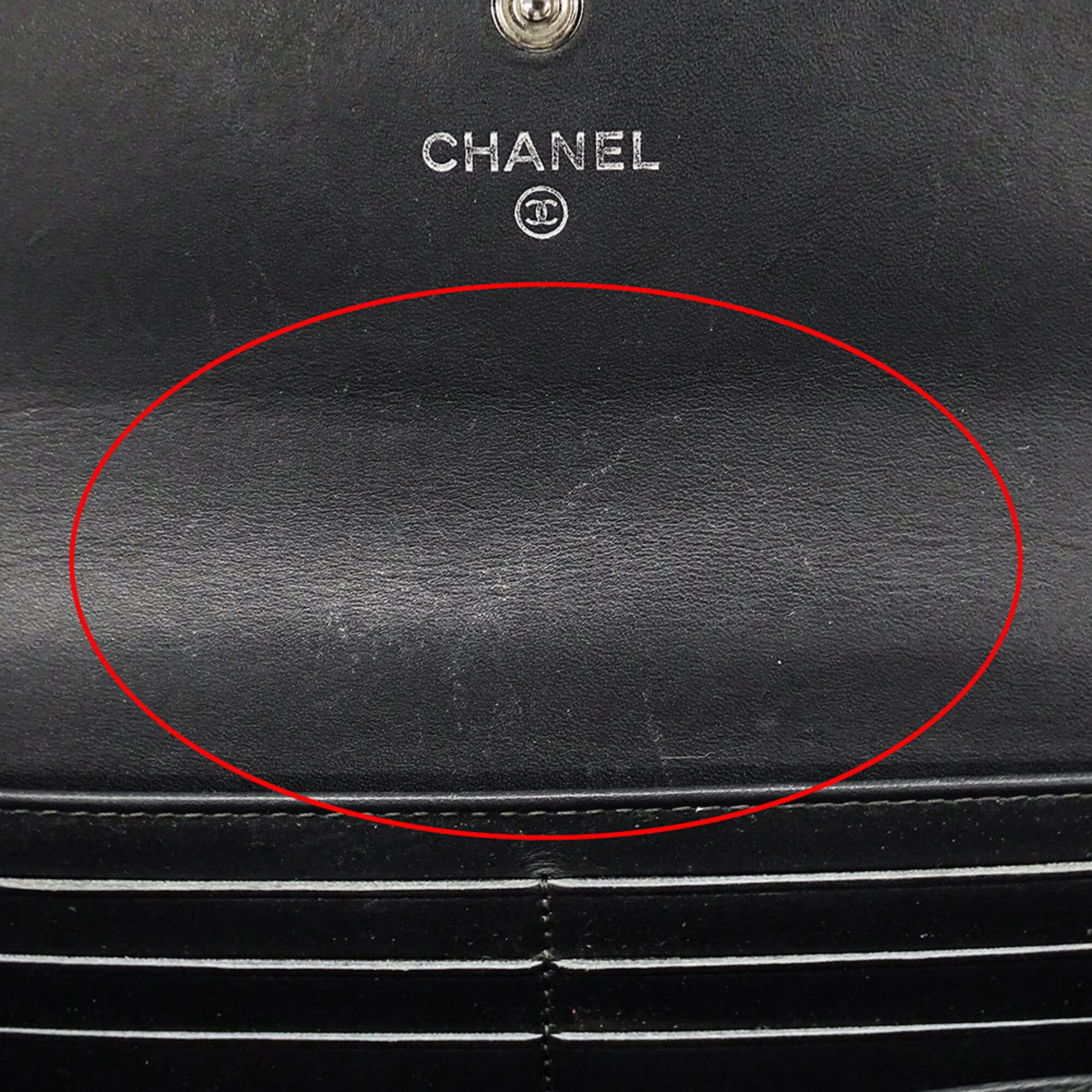 Chanel Charcoal Gray Grained Calfskin (Pre-Owned)