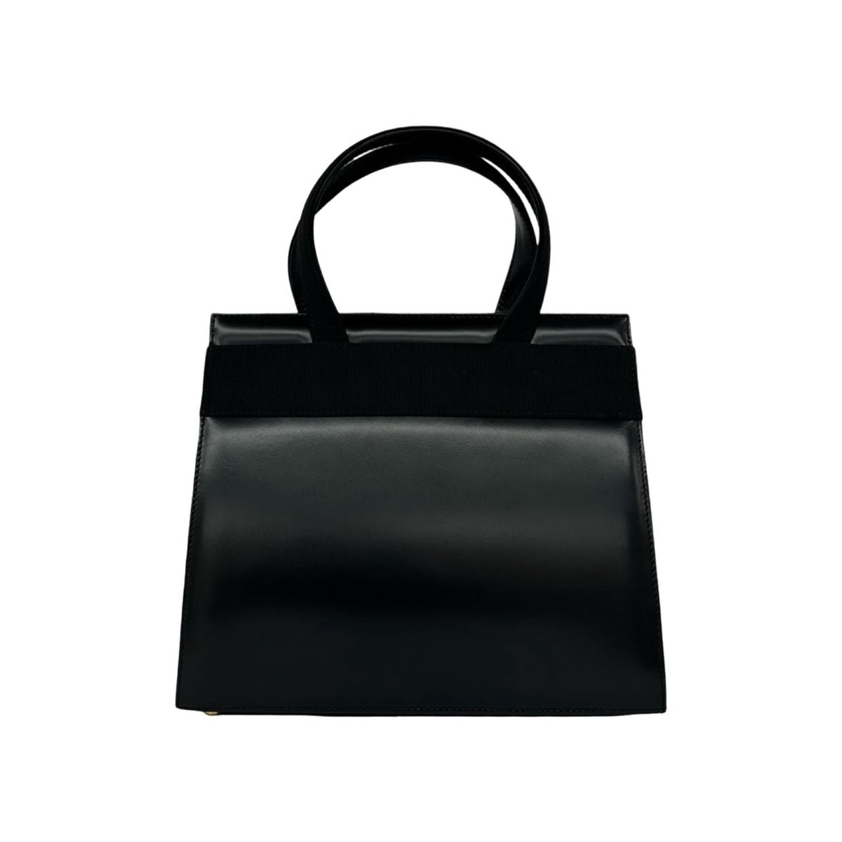 Salvatore Ferragamo Black Leather Handbag Shoulder Bag (Pre-Owned)