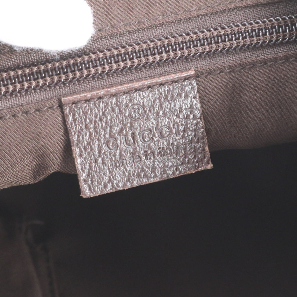 Gucci Beige Brown Leather Canvas Handbag Shoulder Bag Tote Bag (Pre-Owned)