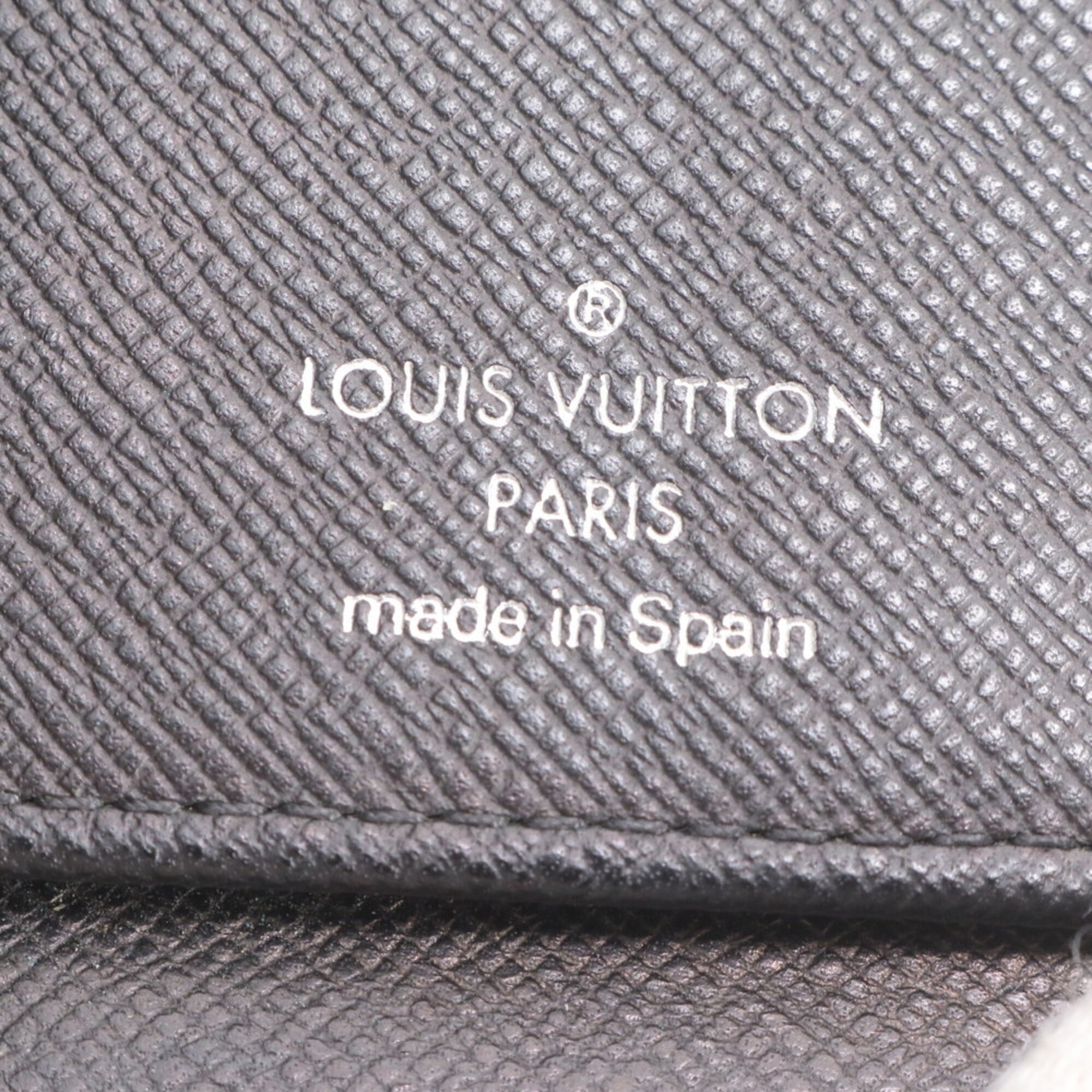 Louis Vuitton Black Leather Coated Canvas Long Wallet (Bi-Fold) (Pre-Owned)
