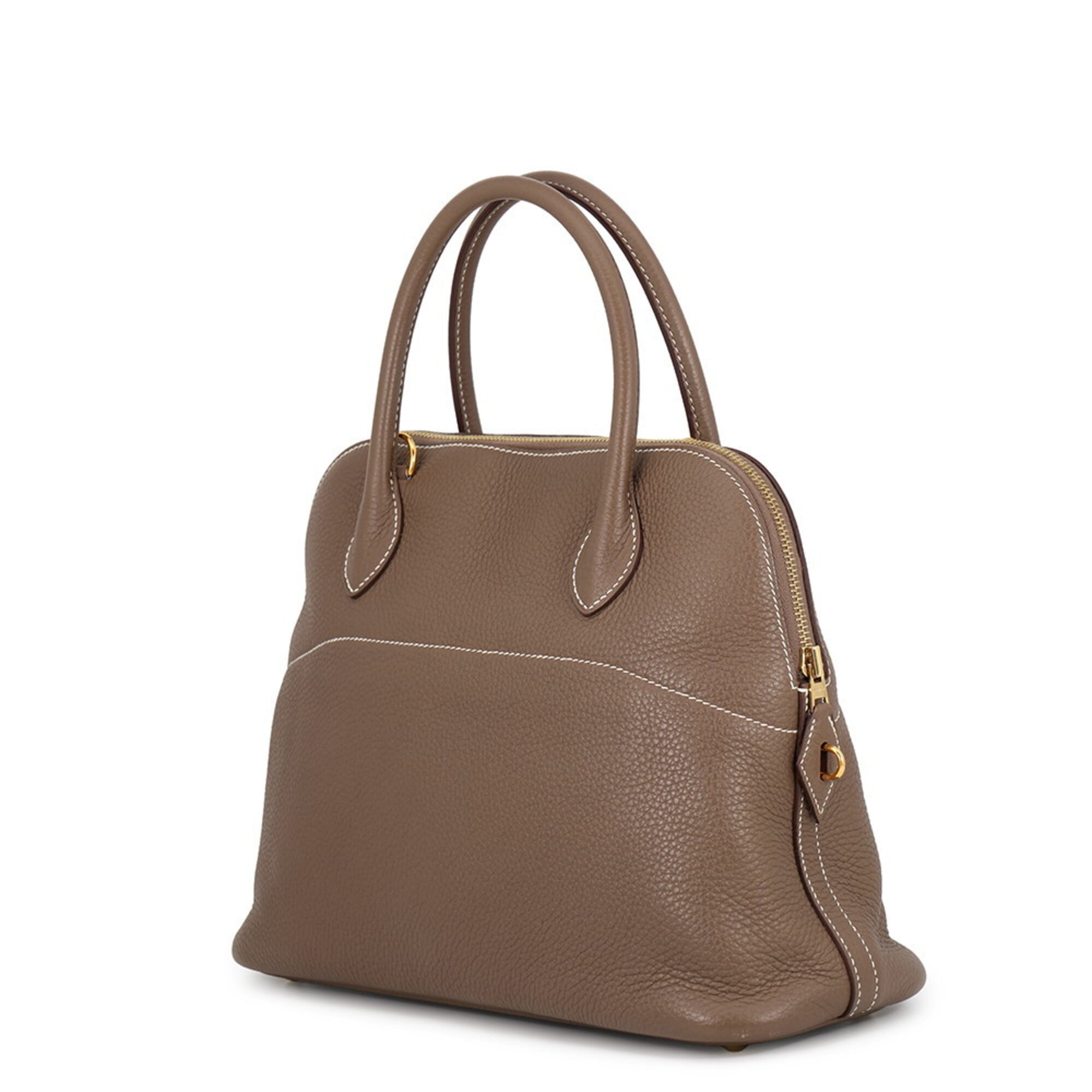 Hermes Bolide Etoupe Gray Taurillon Clemence Leather Handbag (Pre-Owned)