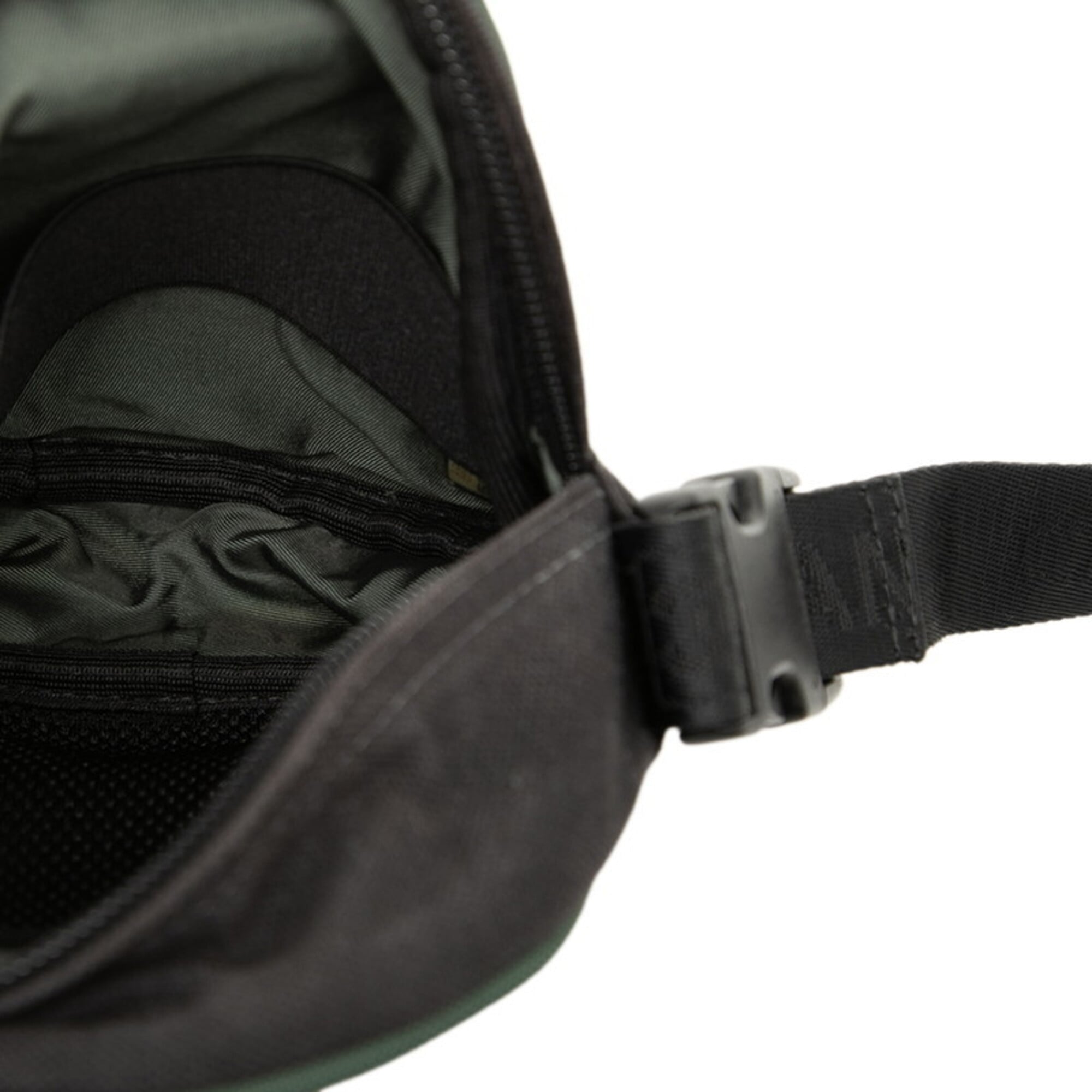 Chanel Black Green Canvas Nylon Shoulder Bag (Pre-Owned)