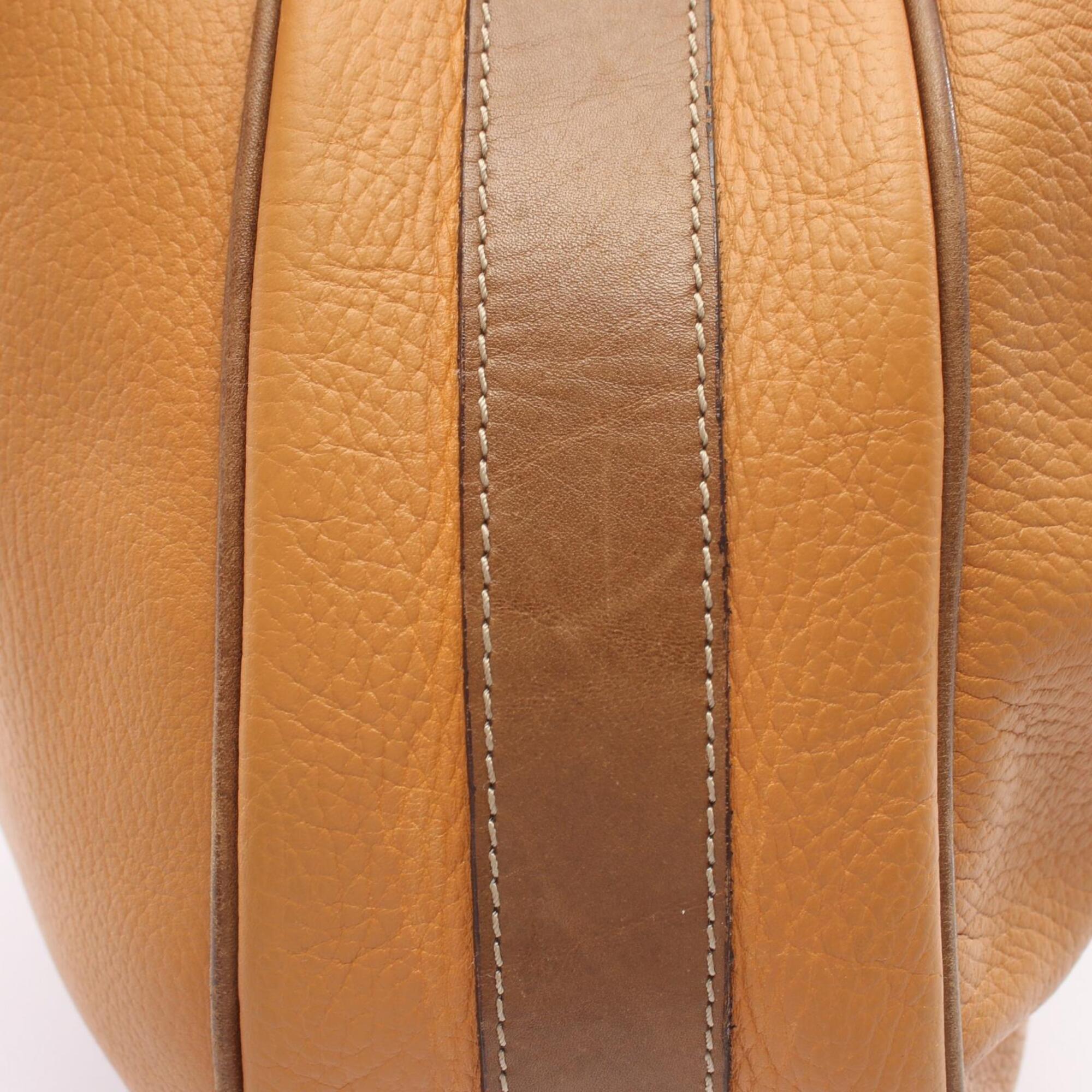 Loewe Brown Orange Leather Handbag Shoulder Bag (Pre-Owned)