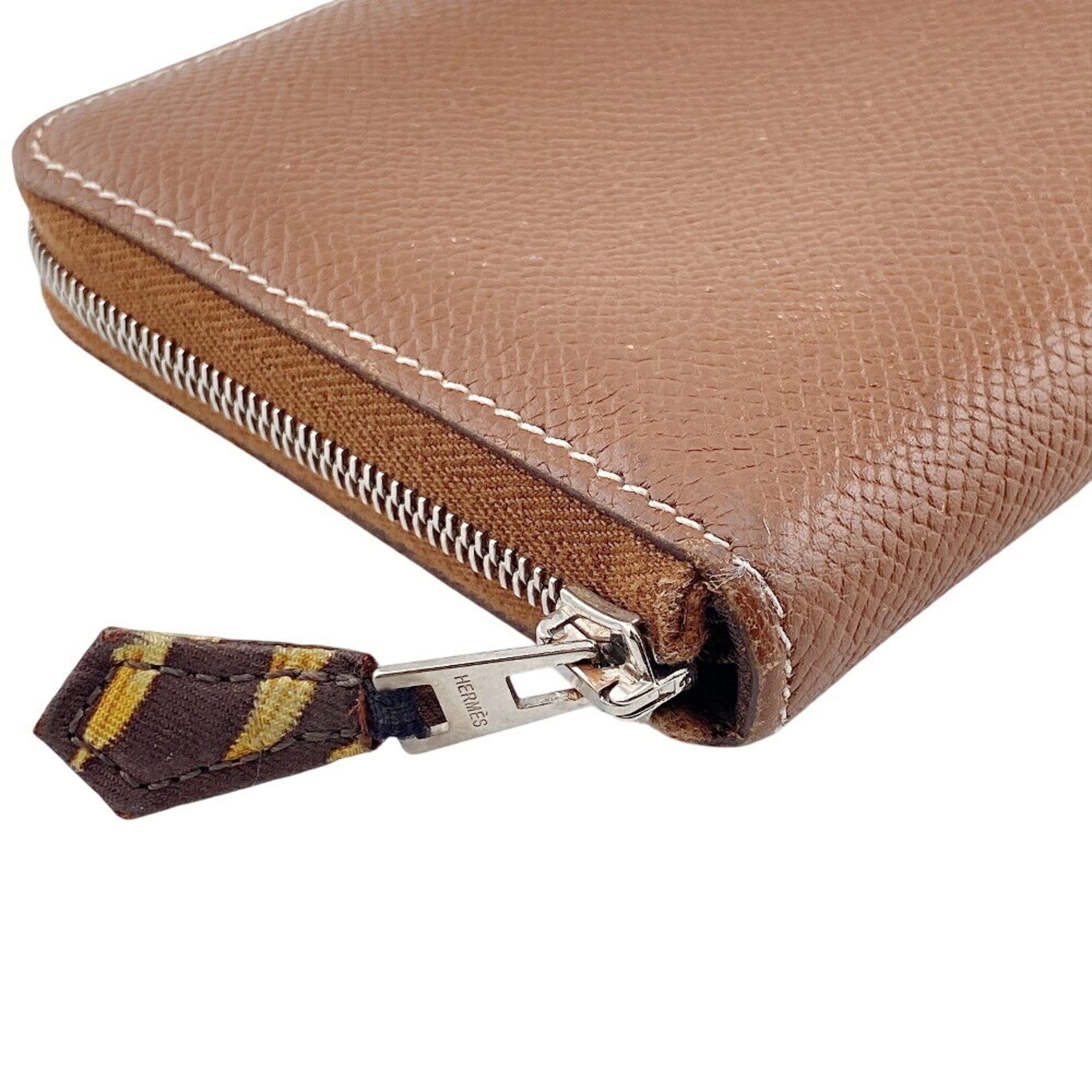 Hermes Brown Leather Coin Purse/Coin Case (Pre-Owned)