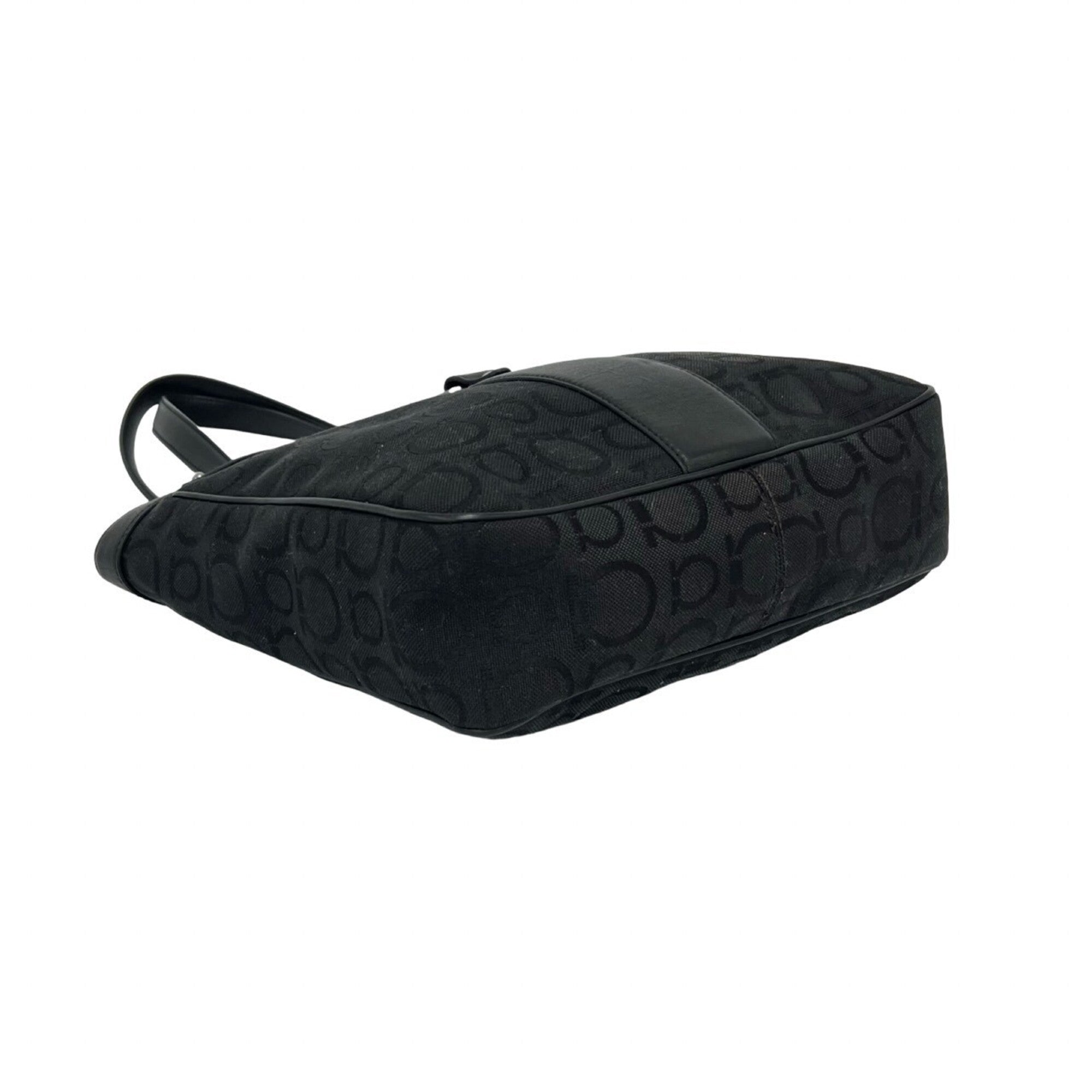 Salvatore Ferragamo Black Canvas Leather Handbag (Pre-Owned)