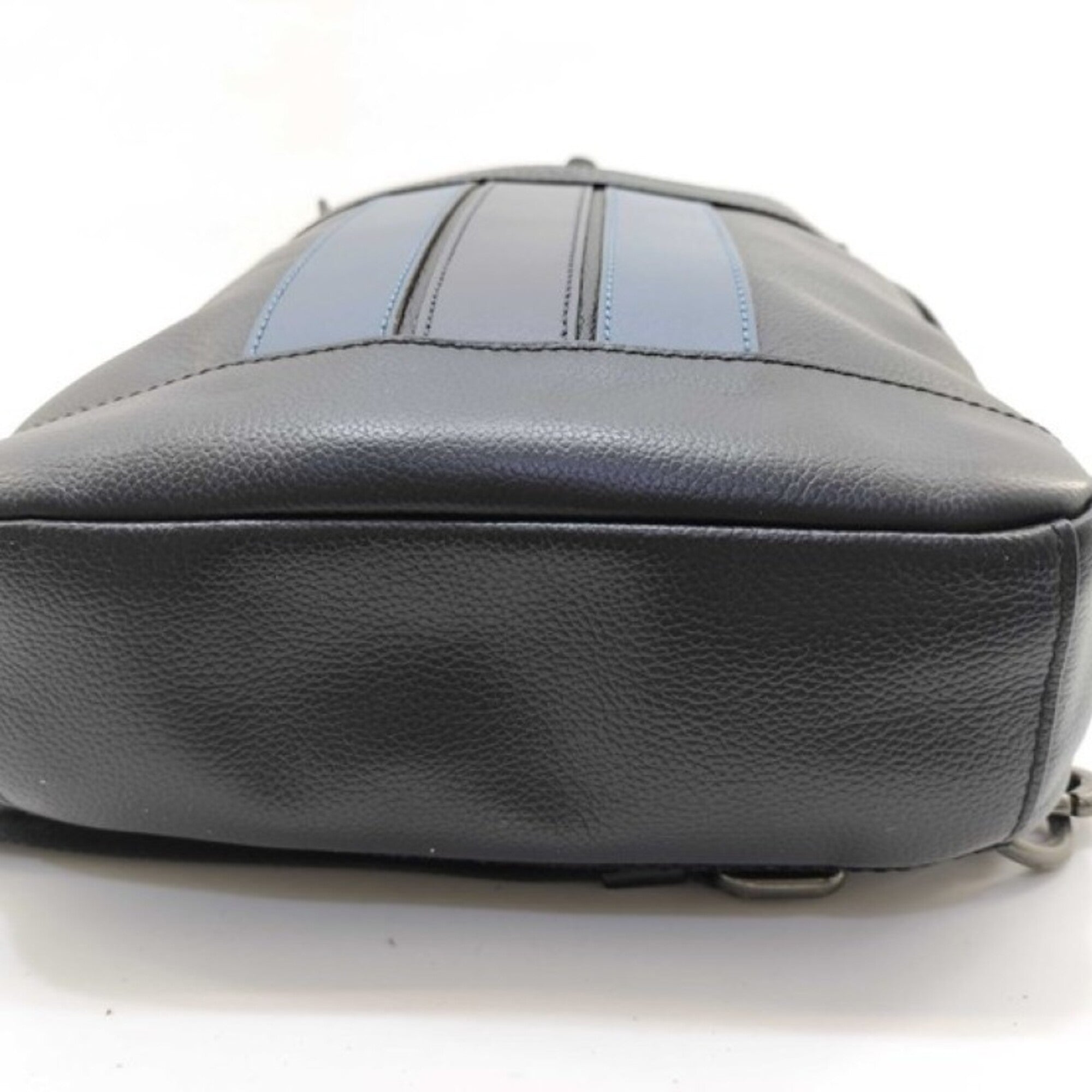 Coach Black Blue Leather Shoulder Bag Sling Bag (Pre-Owned)