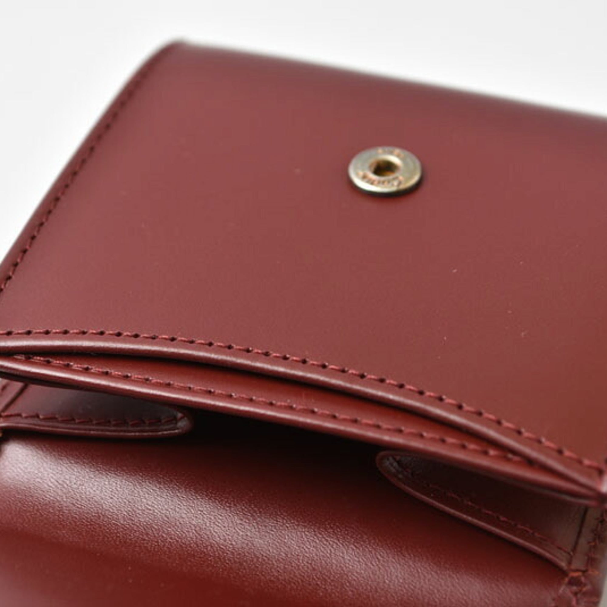 Cartier Bordeaux Leather Coin Purse/Coin Case (Pre-Owned)