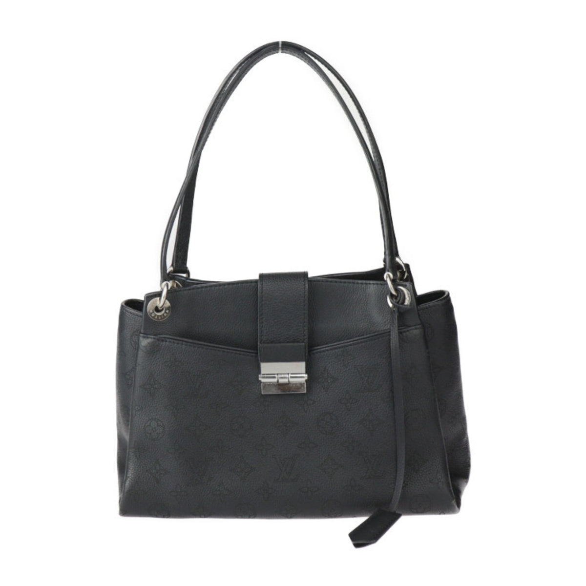 Louis Vuitton Black Leather Handbag Shoulder Bag Tote Bag (Pre-Owned)