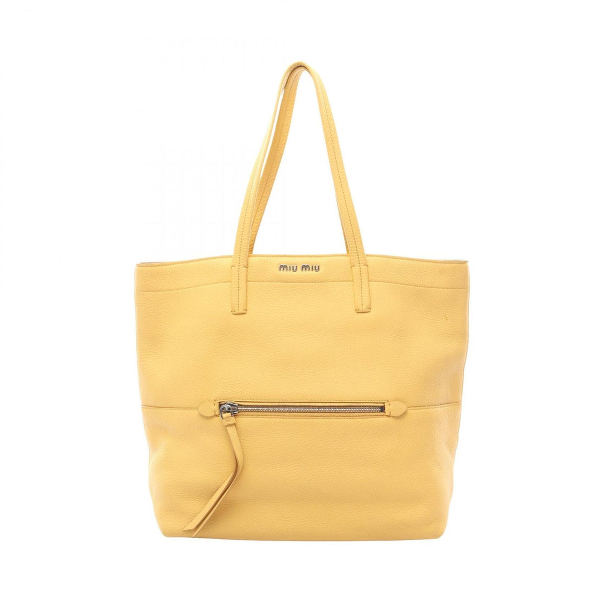Miu Miu Yellow Leather Handbag Tote Bag (Pre-Owned)