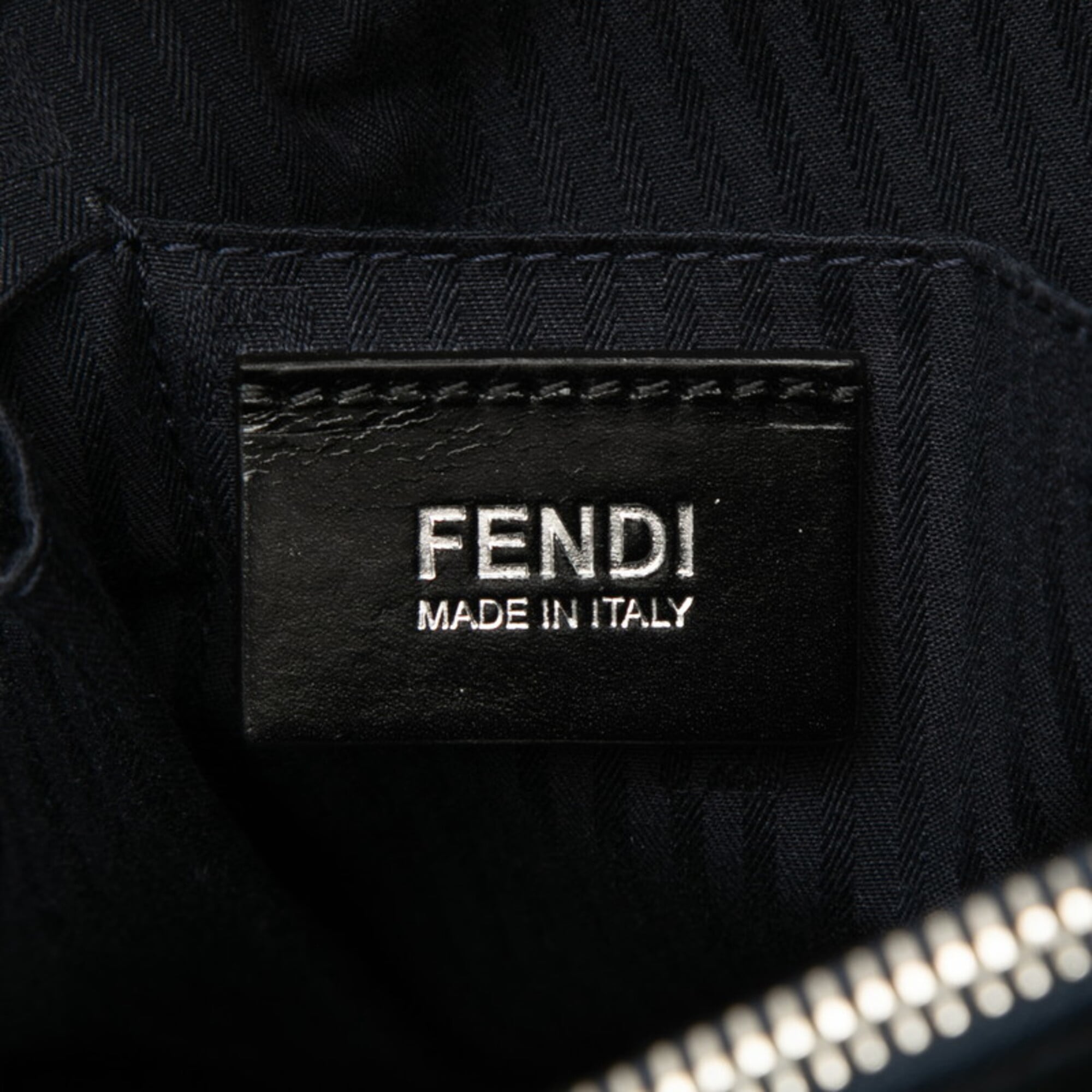 Fendi Navy Leather Handbag Shoulder Bag (Pre-Owned)