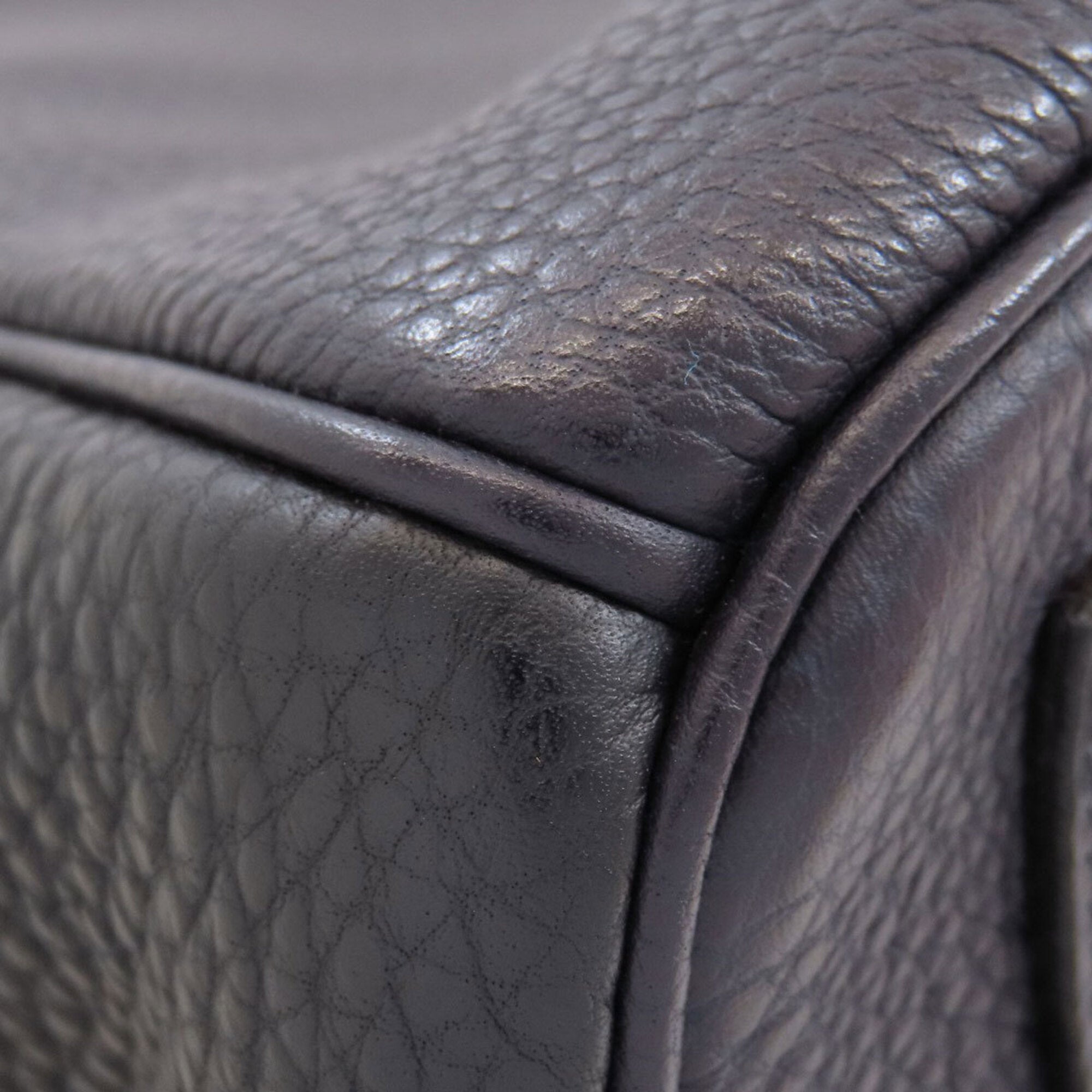 Hermes Black Blue Navy Togo Leather Handbag (Pre-Owned)