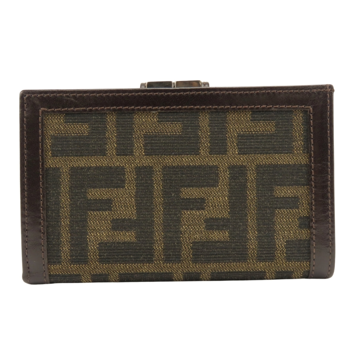 Fendi Zucca Brown Canvas Leather Wallet (Bi-Fold) (Pre-Owned)