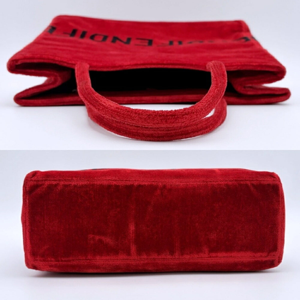 Fendi Red Color Leather Shoulder Bag Tote Bag (Pre-Owned)