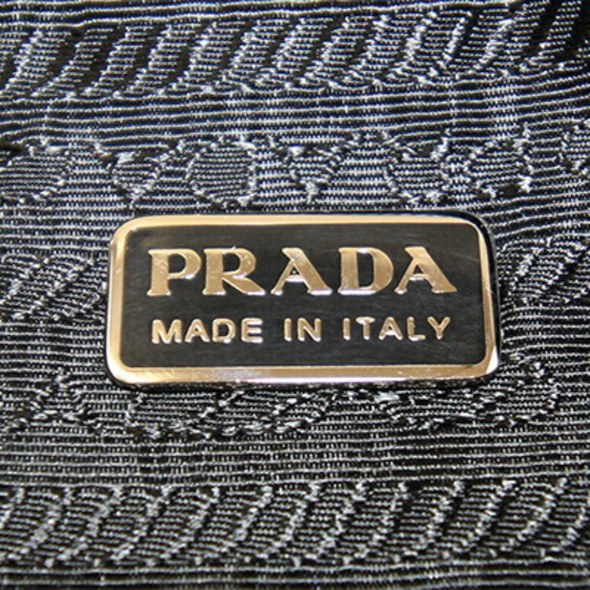 Prada Gray Canvas Handbag Pouch (Pre-Owned)