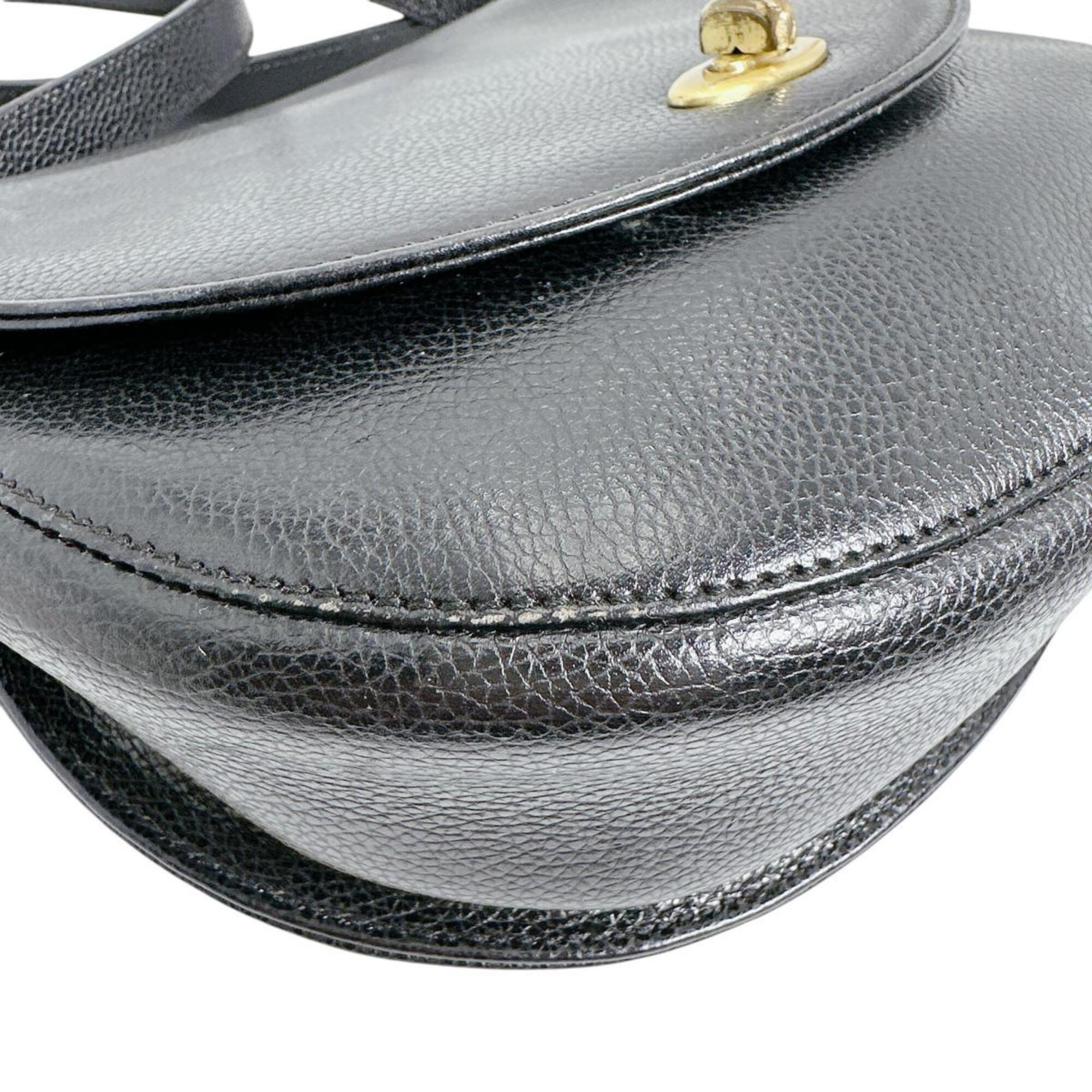Coach Black Leather Handbag Shoulder Bag (Pre-Owned)