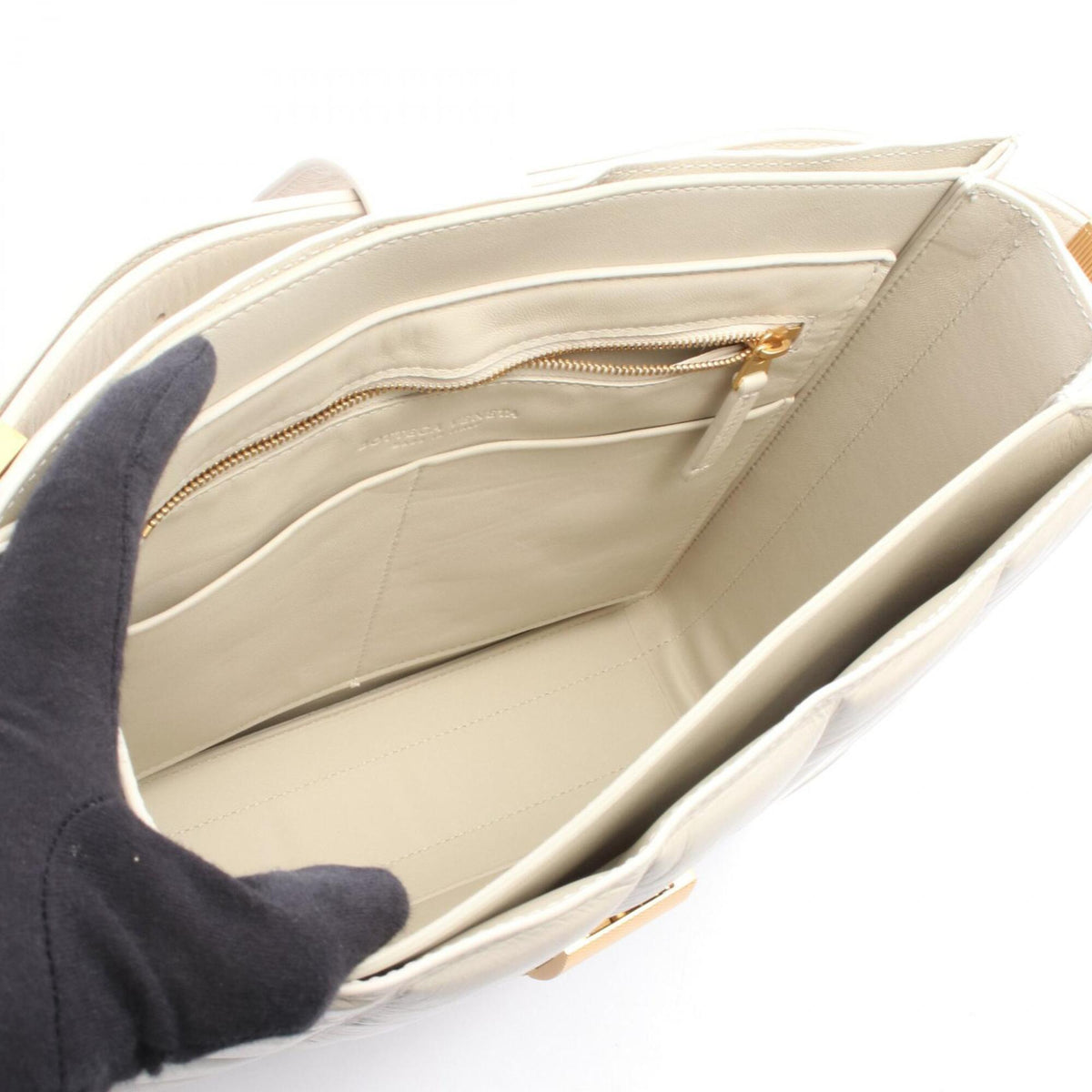 Bottega Veneta White Leather Handbag Shoulder Bag (Pre-Owned)