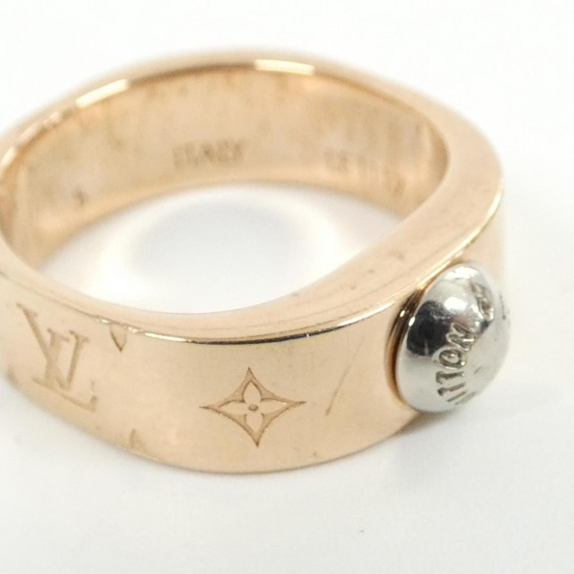 Louis Vuitton Silver Pink Gold Band Ring (Pre-Owned)