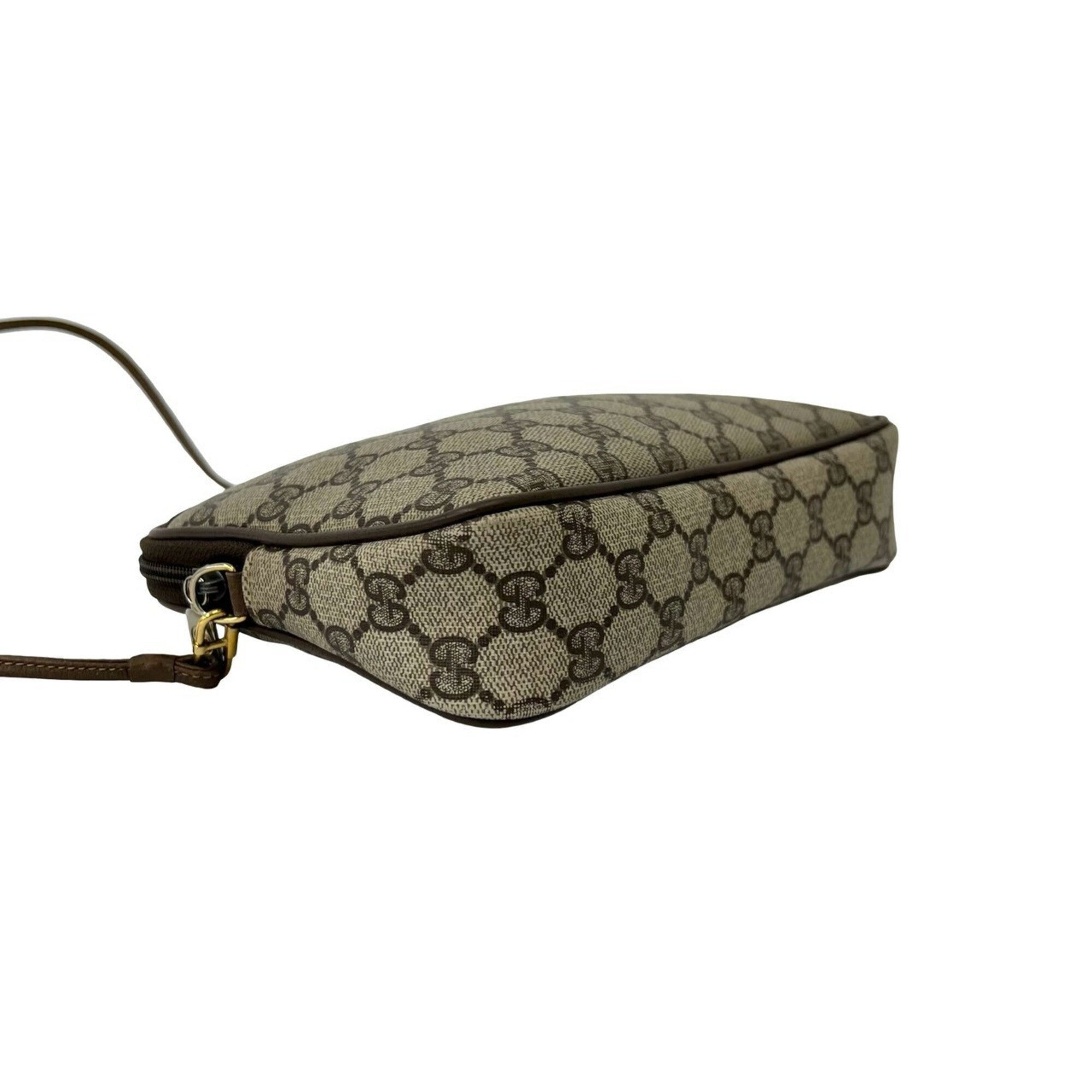 Gucci Brown Leather Pvc Pochette Shoulder Bag (Pre-Owned)