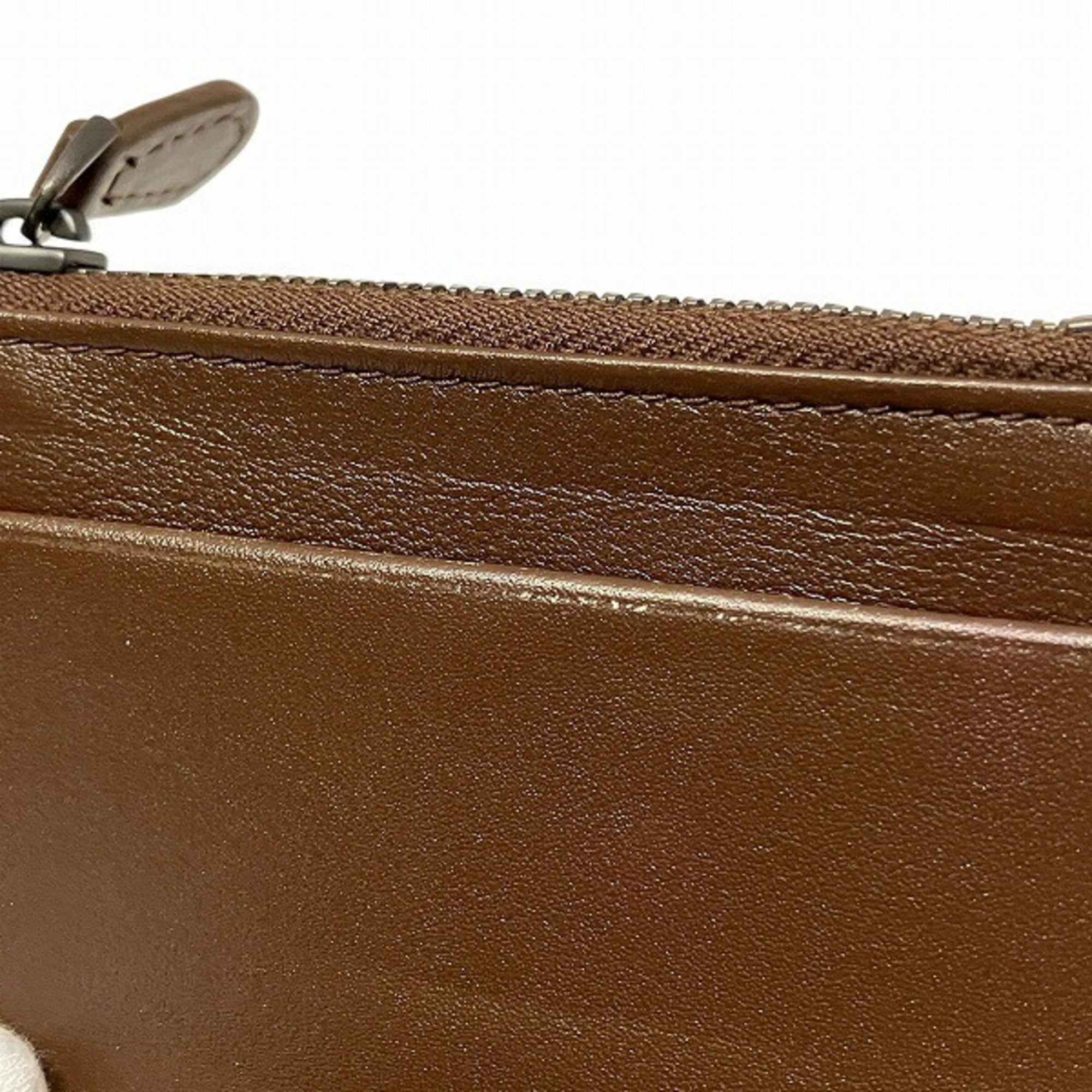 Bottega Veneta Dark Brown Leather Wallet (Tri-Fold) (Pre-Owned)