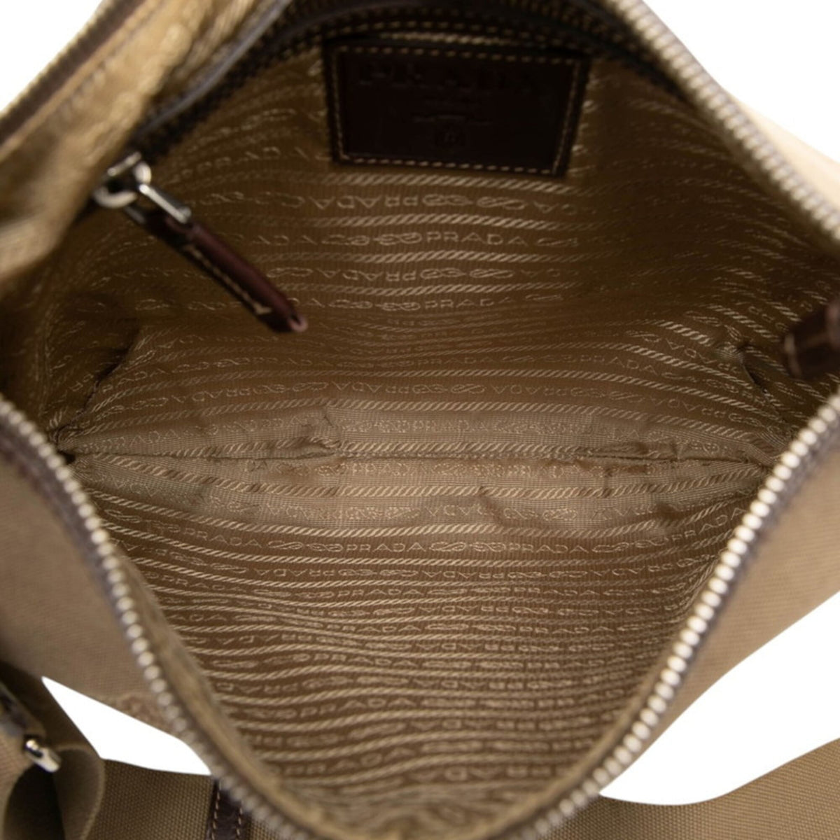 Prada Brown Canvas Leather Shoulder Bag (Pre-Owned)