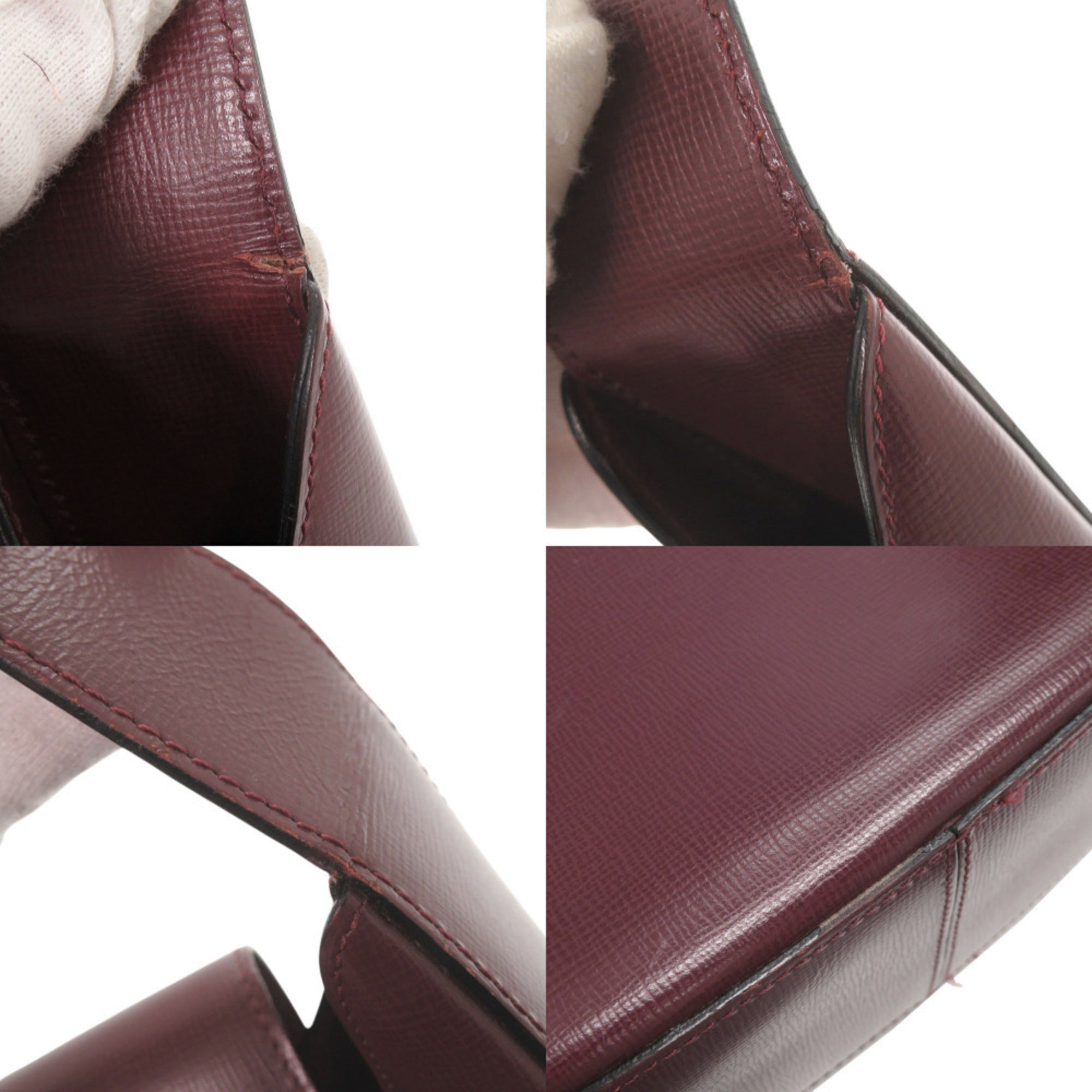 Cartier Bordeaux Leather Shoulder Bag (Pre-Owned)