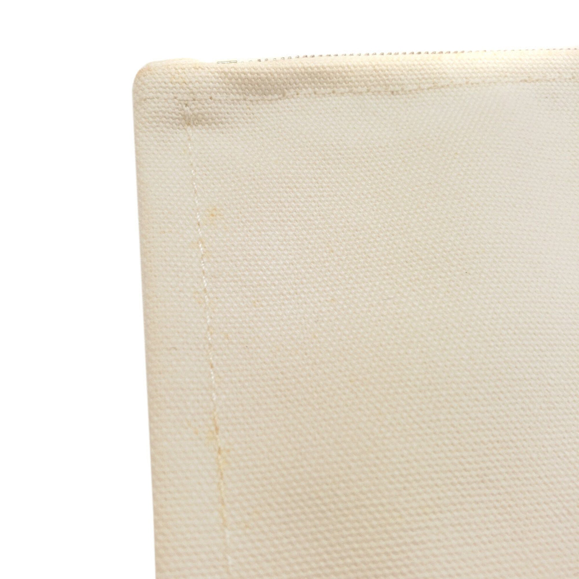 Hermes White Canvas Pouch Tote Bag (Pre-Owned)